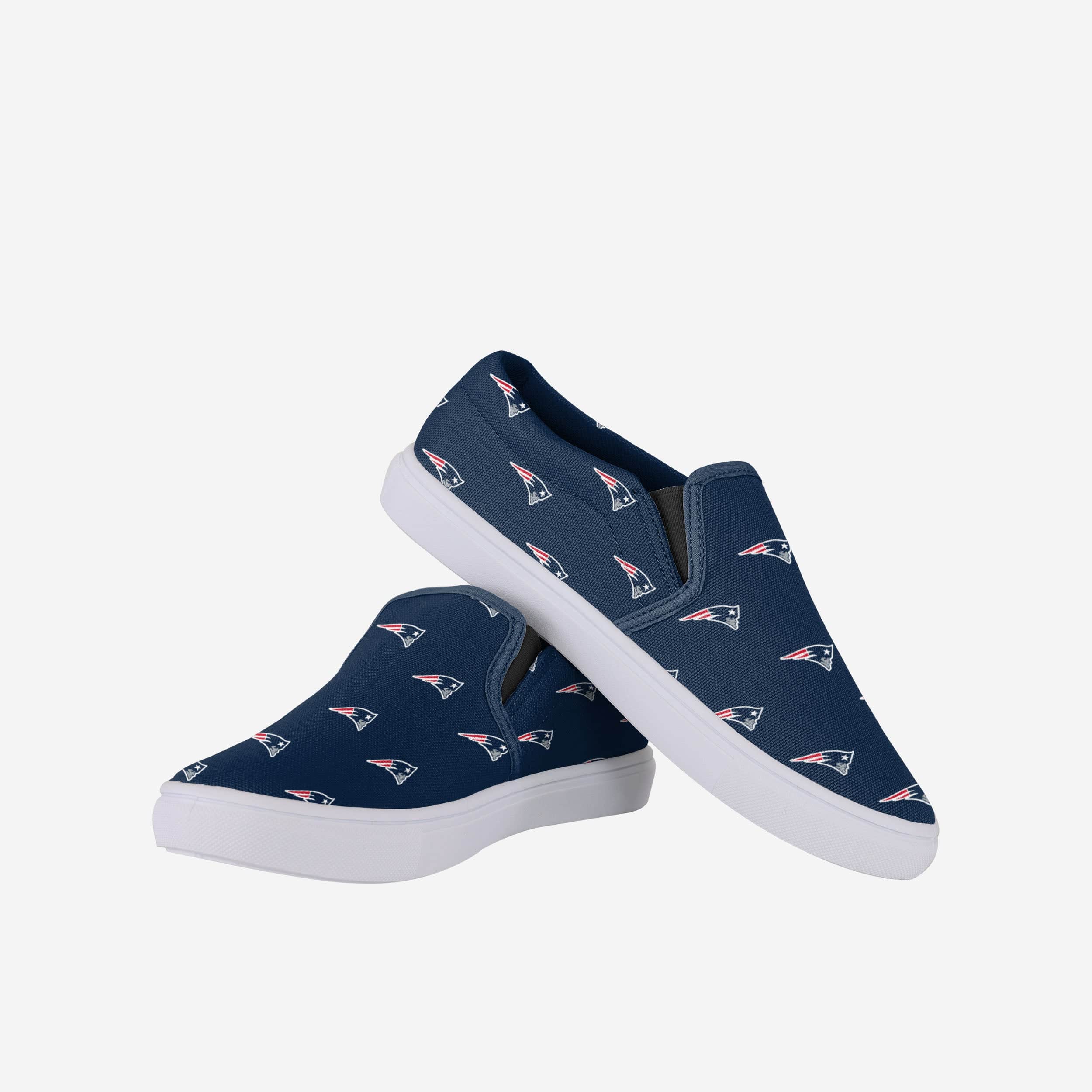 New England Patriots Womens Repeat Logo Slip On Canvas Shoe 3 New England Patriots Womens Repeat Logo Slip On Canvas Shoe
