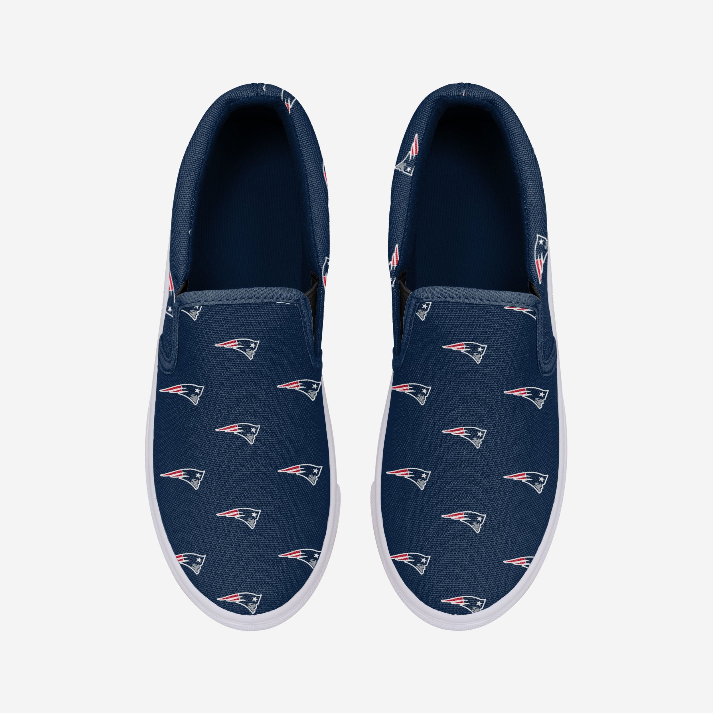 New England Patriots Womens Repeat Logo Slip On Canvas Shoe 4 New England Patriots Womens Repeat Logo Slip On Canvas Shoe