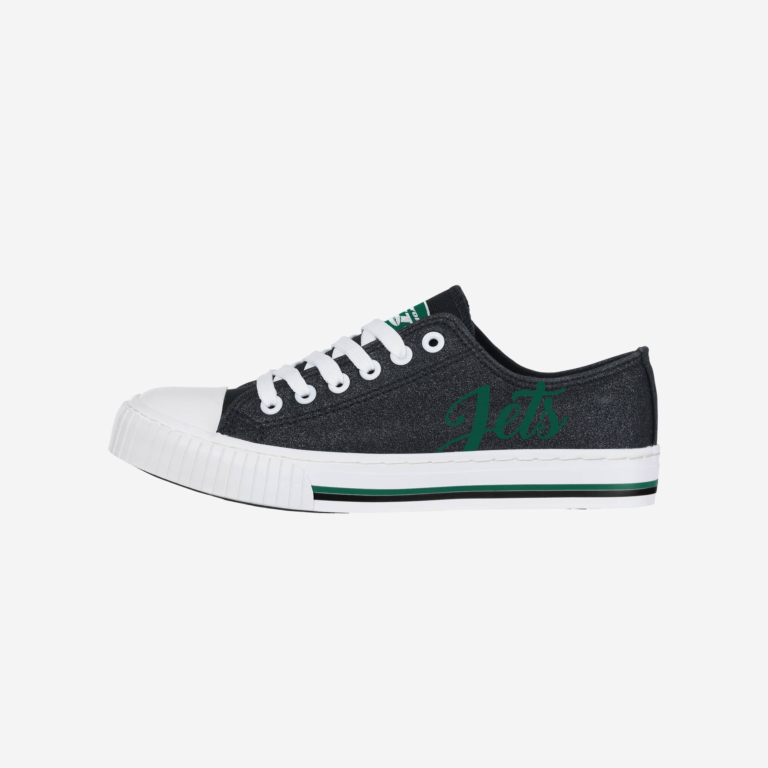 New York Jets Womens Color Glitter Low Top Canvas Shoes