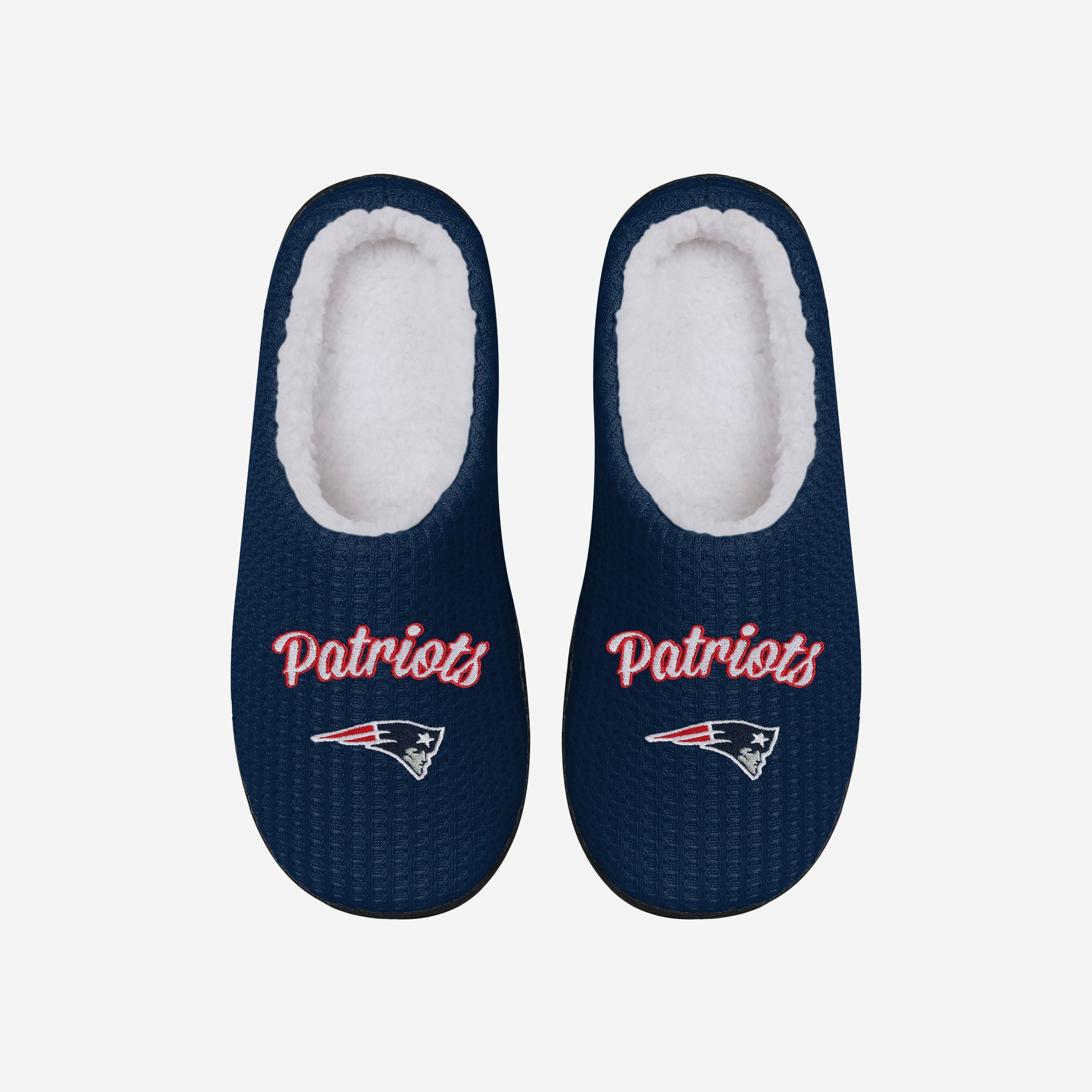 New England Patriots Womens Sherpa Lined Memory Foam Slipper 2 New England Patriots Womens Sherpa Lined Memory Foam Slipper