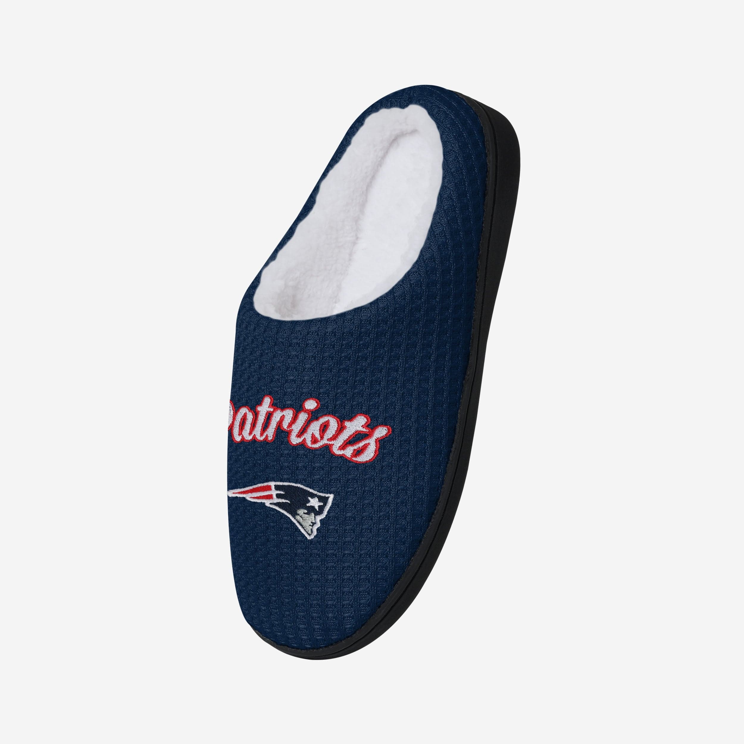 New England Patriots Womens Sherpa Lined Memory Foam Slipper 3 New England Patriots Womens Sherpa Lined Memory Foam Slipper