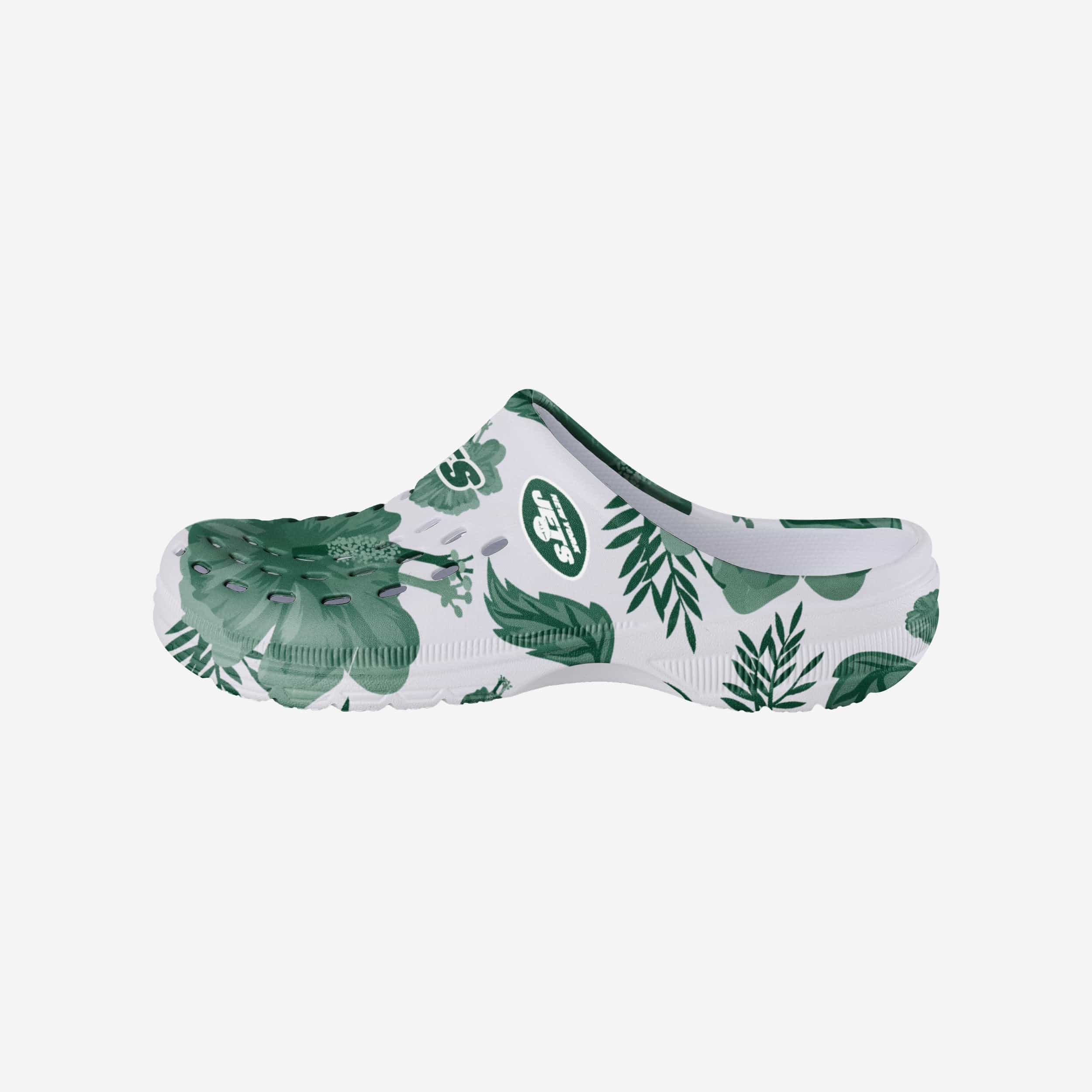 New York Jets Womens Floral White Clog