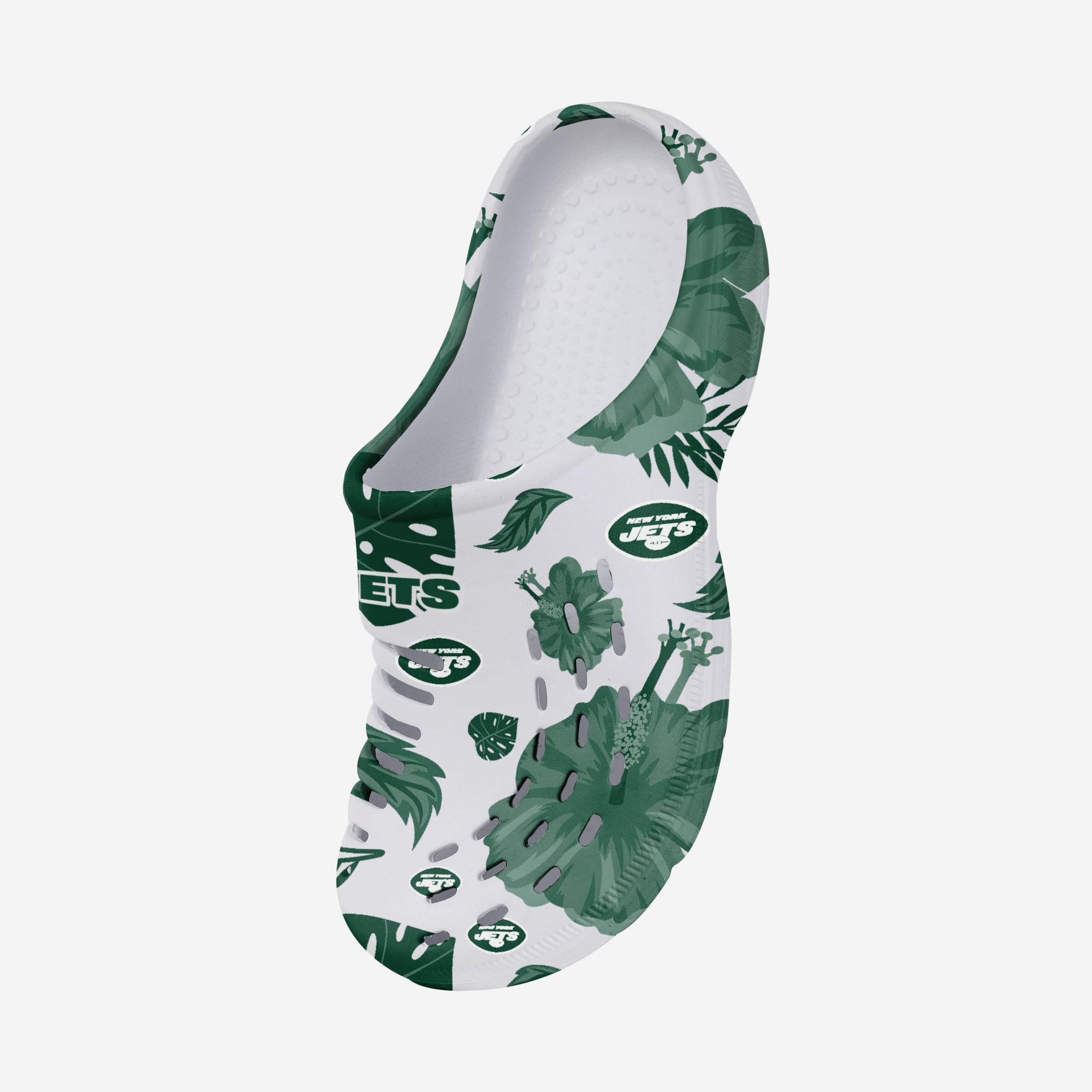 New York Jets Womens Floral White Clog 2 New York Jets Womens Floral White Clog