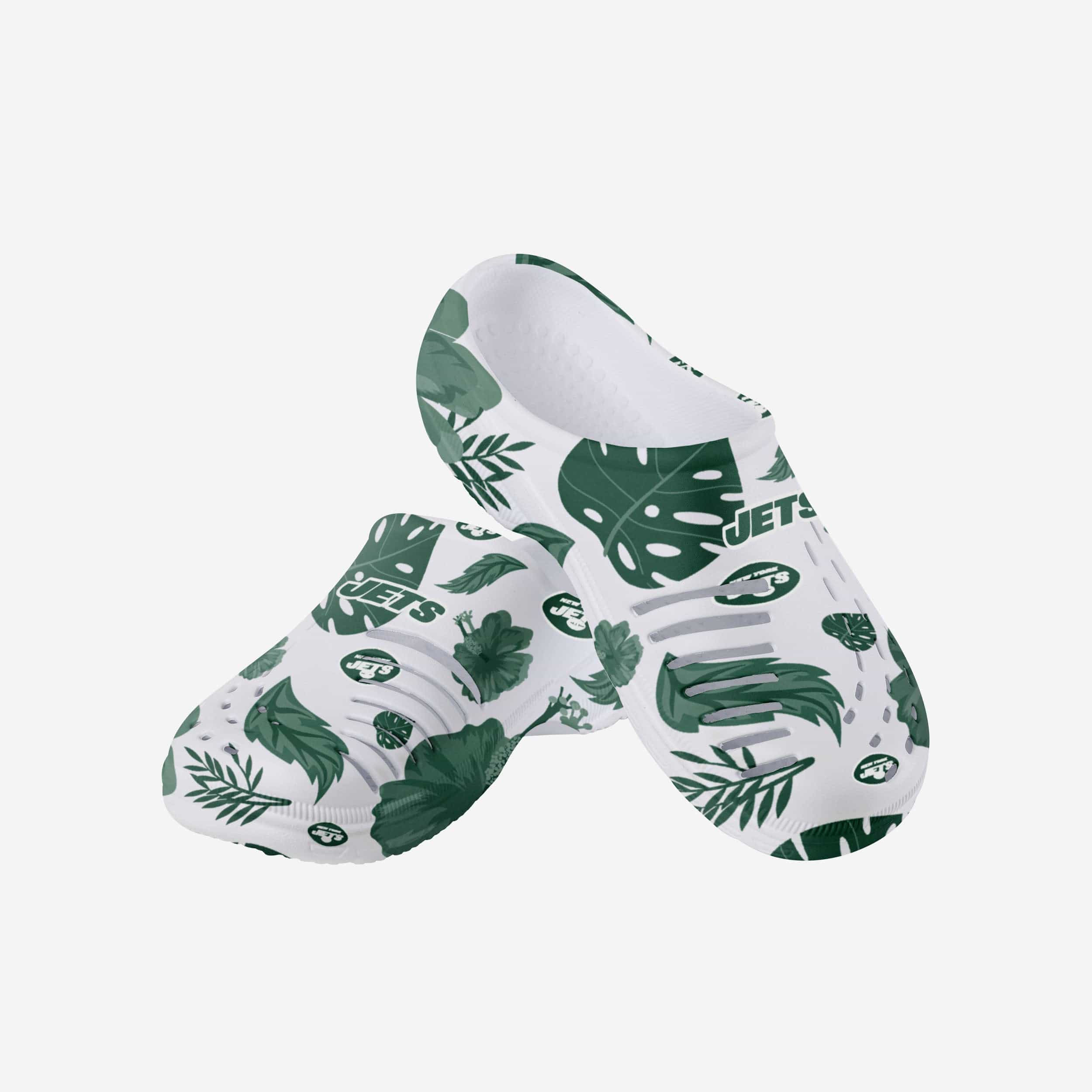 New York Jets Womens Floral White Clog 3 New York Jets Womens Floral White Clog