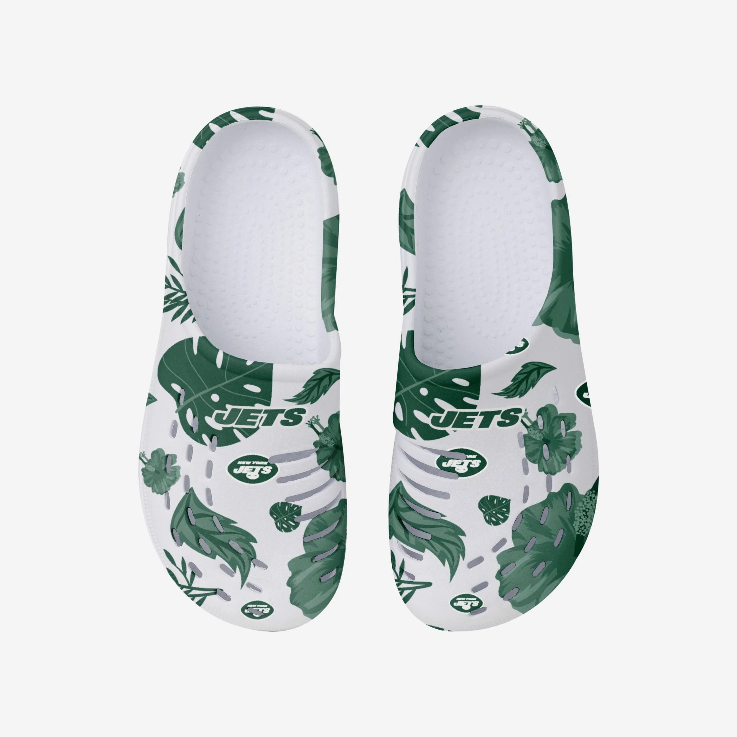 New York Jets Womens Floral White Clog 4 New York Jets Womens Floral White Clog