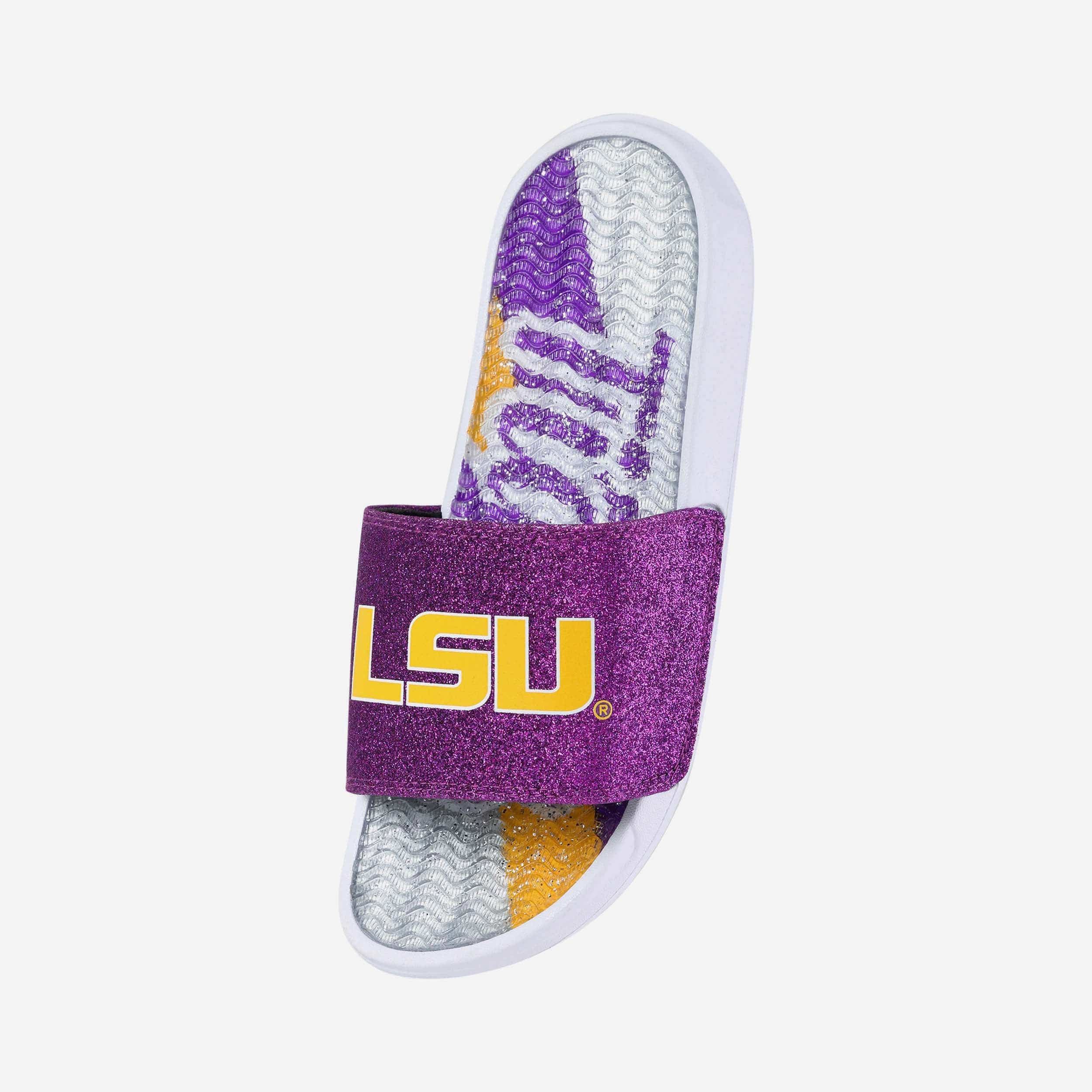 LSU Tigers Womens Glitter Gel Slide 2 LSU Tigers Womens Glitter Gel Slide