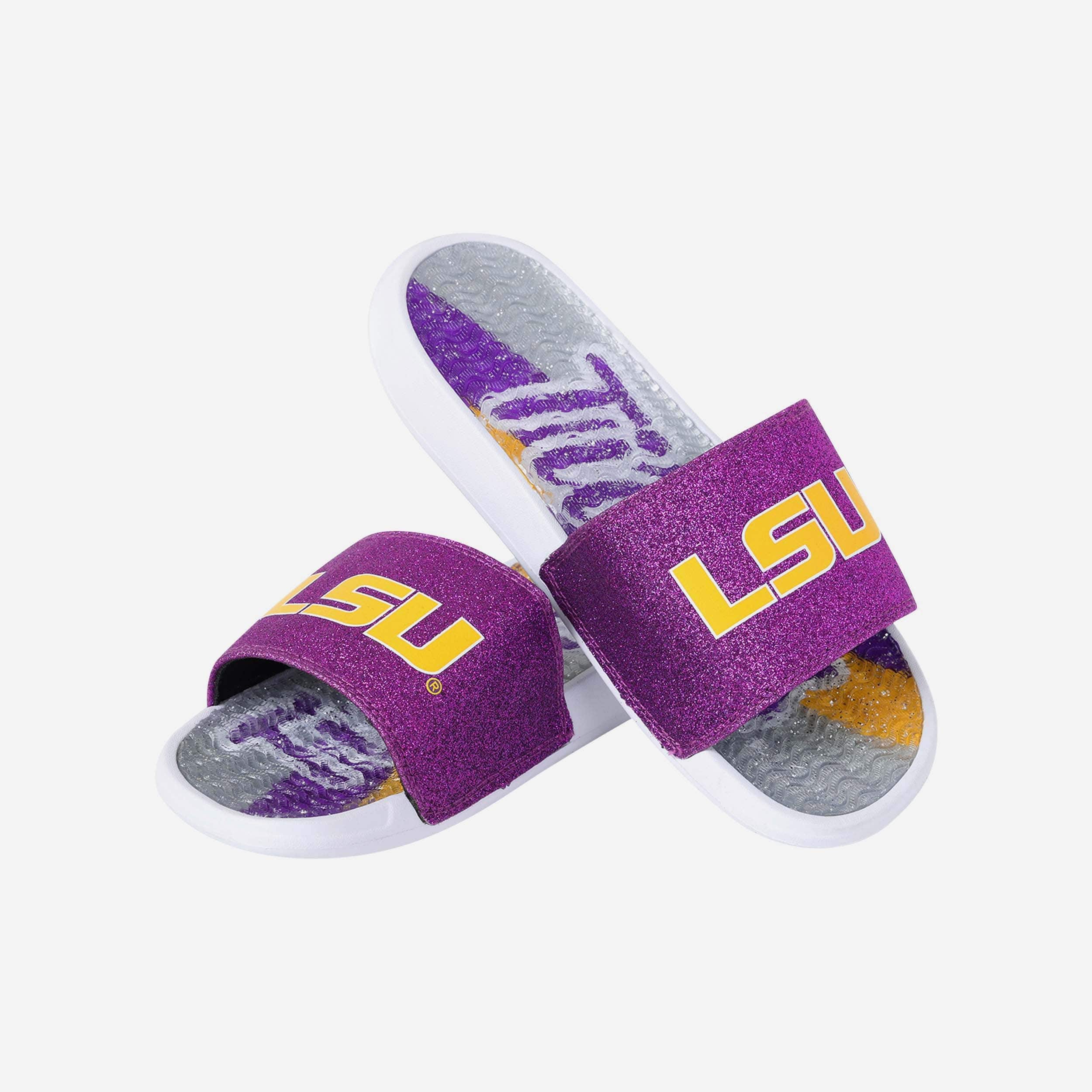 LSU Tigers Womens Glitter Gel Slide 3 LSU Tigers Womens Glitter Gel Slide