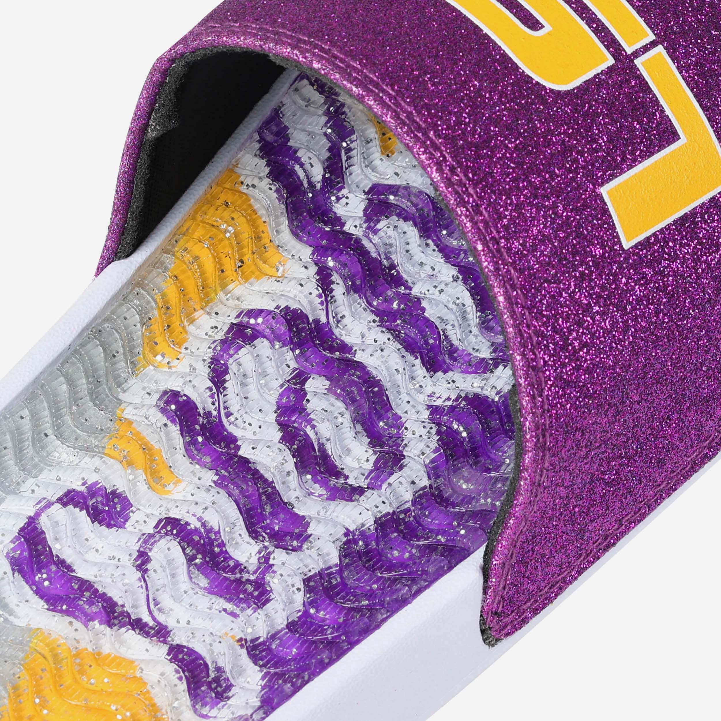 LSU Tigers Womens Glitter Gel Slide 4 LSU Tigers Womens Glitter Gel Slide