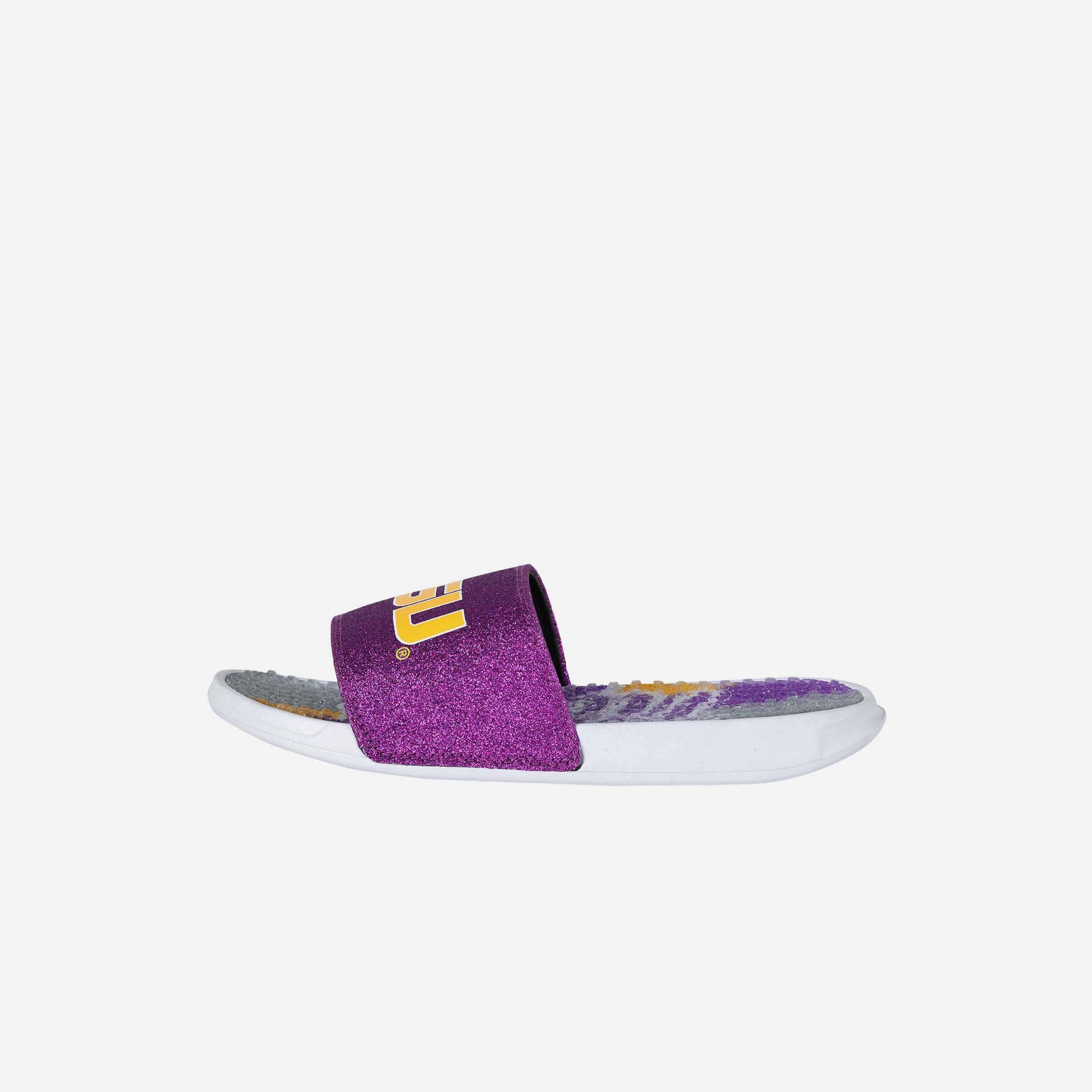 LSU Tigers Womens Glitter Gel Slide 5 LSU Tigers Womens Glitter Gel Slide