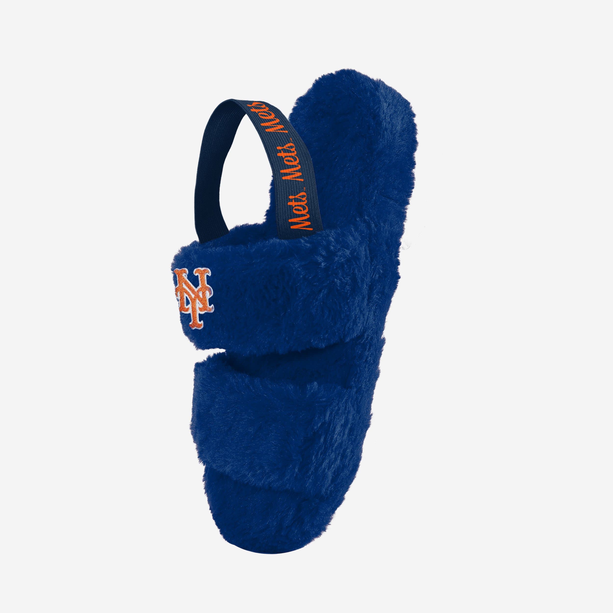 New York Mets Womens Heel Strap Wordmark Fur Slide 2 New York Mets Womens Heel Strap Wordmark Fur Slide