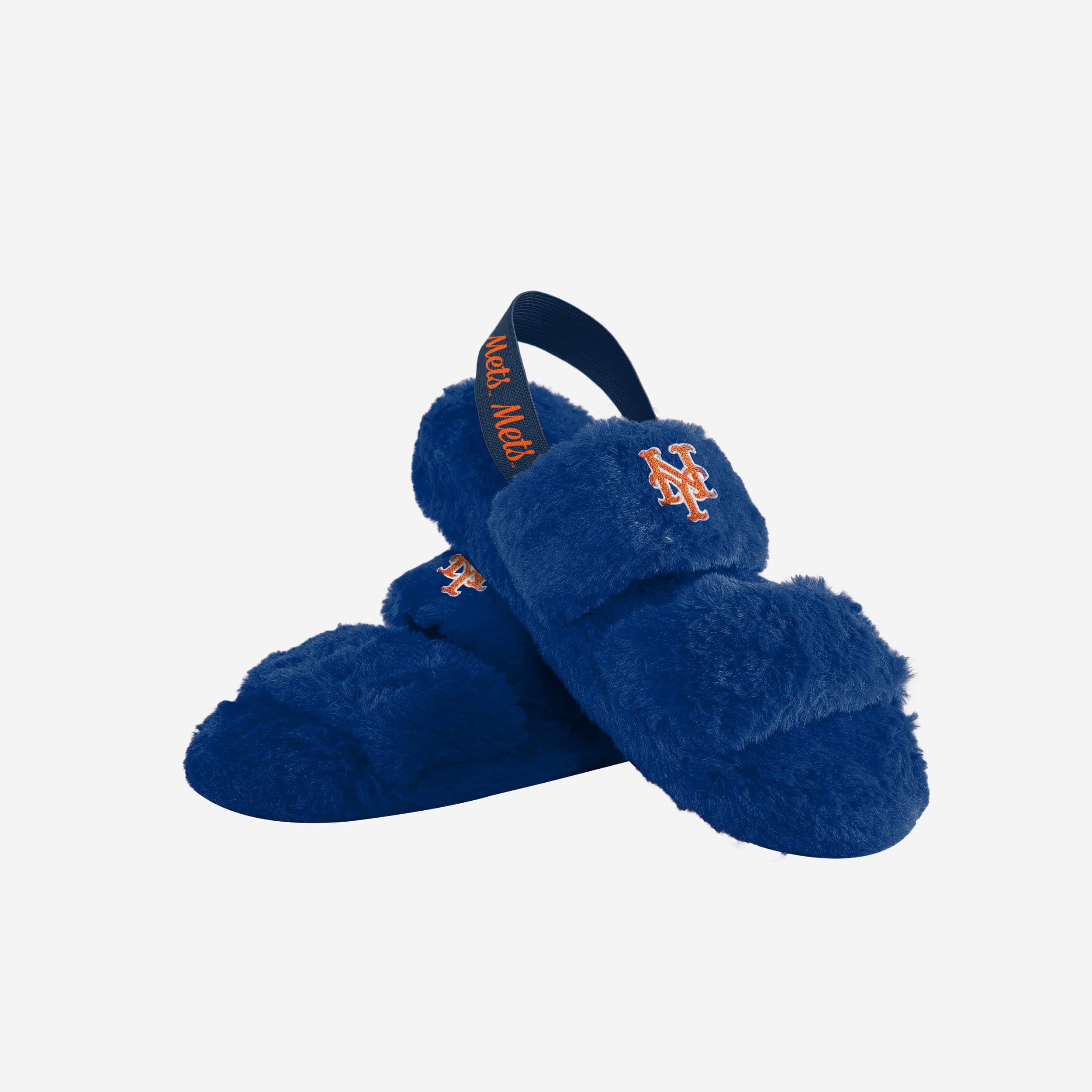 New York Mets Womens Heel Strap Wordmark Fur Slide 3 New York Mets Womens Heel Strap Wordmark Fur Slide