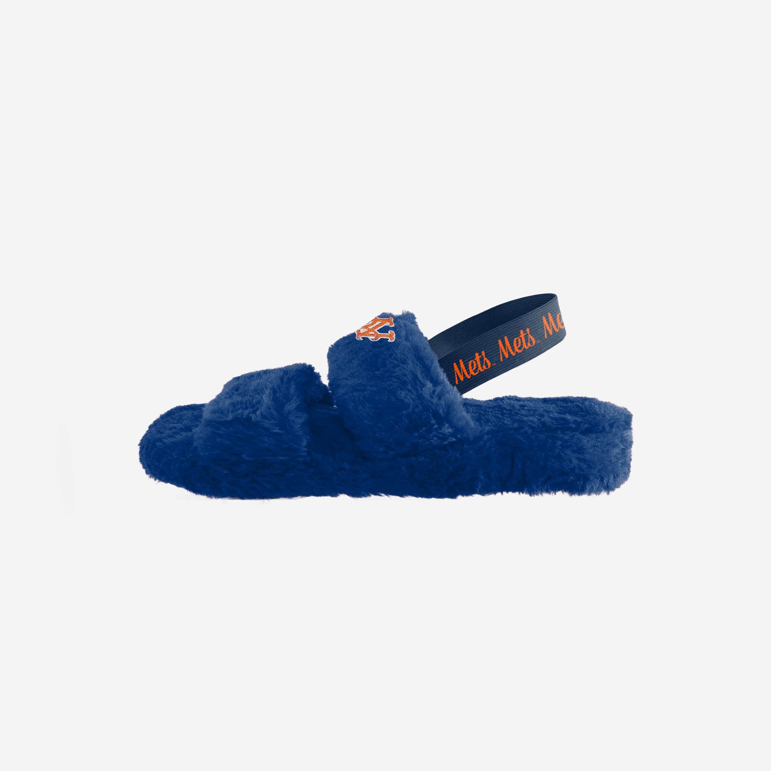 New York Mets Womens Heel Strap Wordmark Fur Slide 4 New York Mets Womens Heel Strap Wordmark Fur Slide