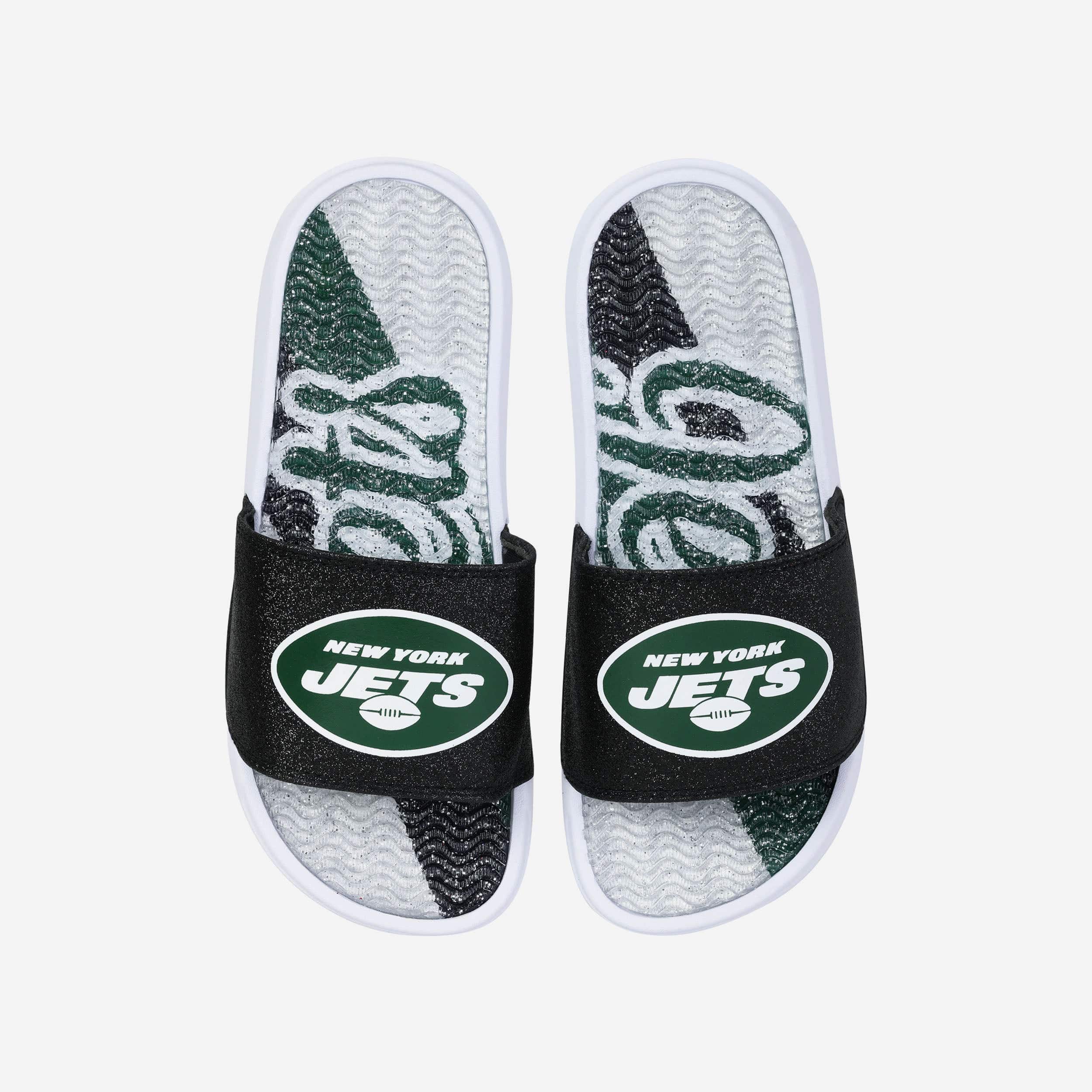 New York Jets Womens Glitter Gel Slide