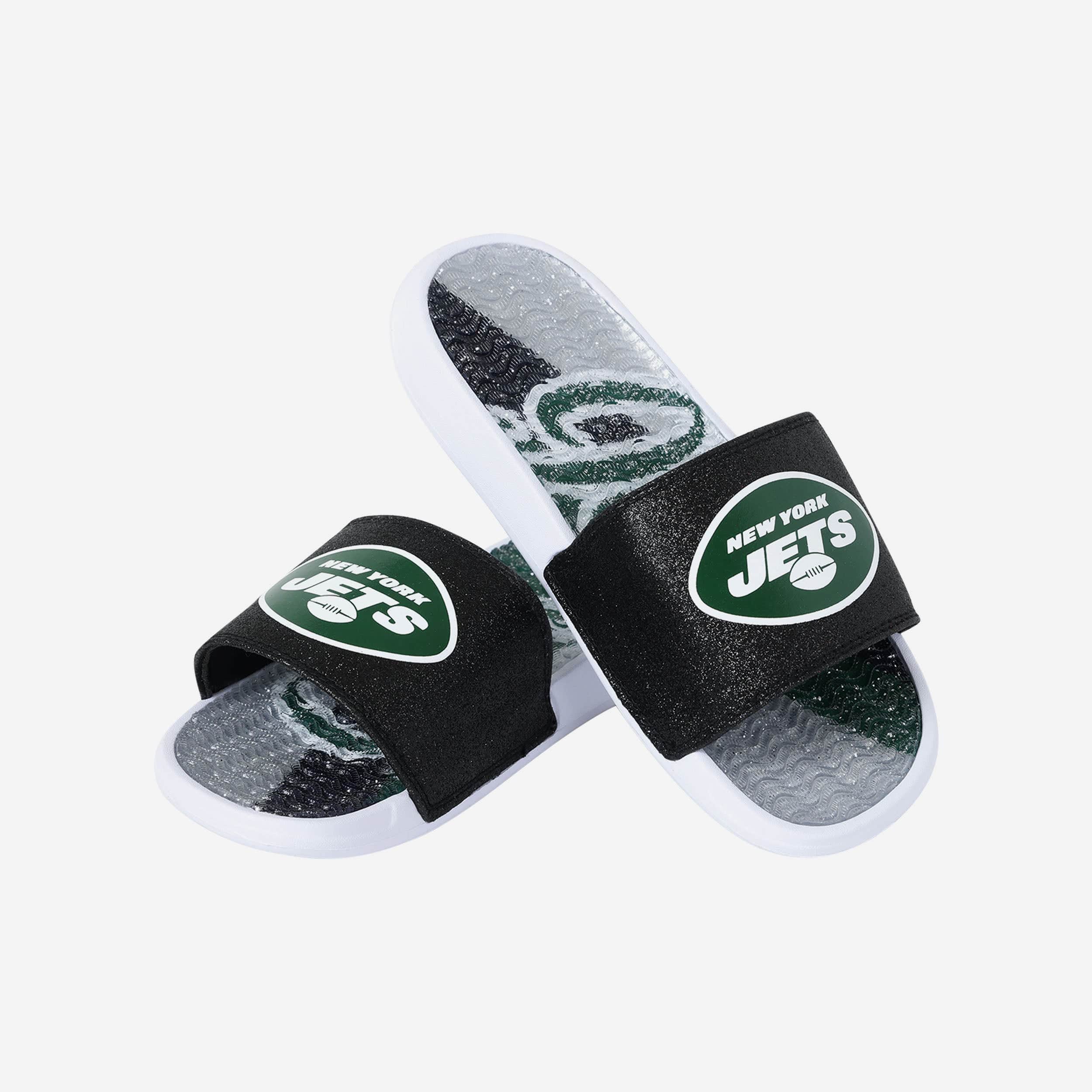 New York Jets Womens Glitter Gel Slide 3 New York Jets Womens Glitter Gel Slide