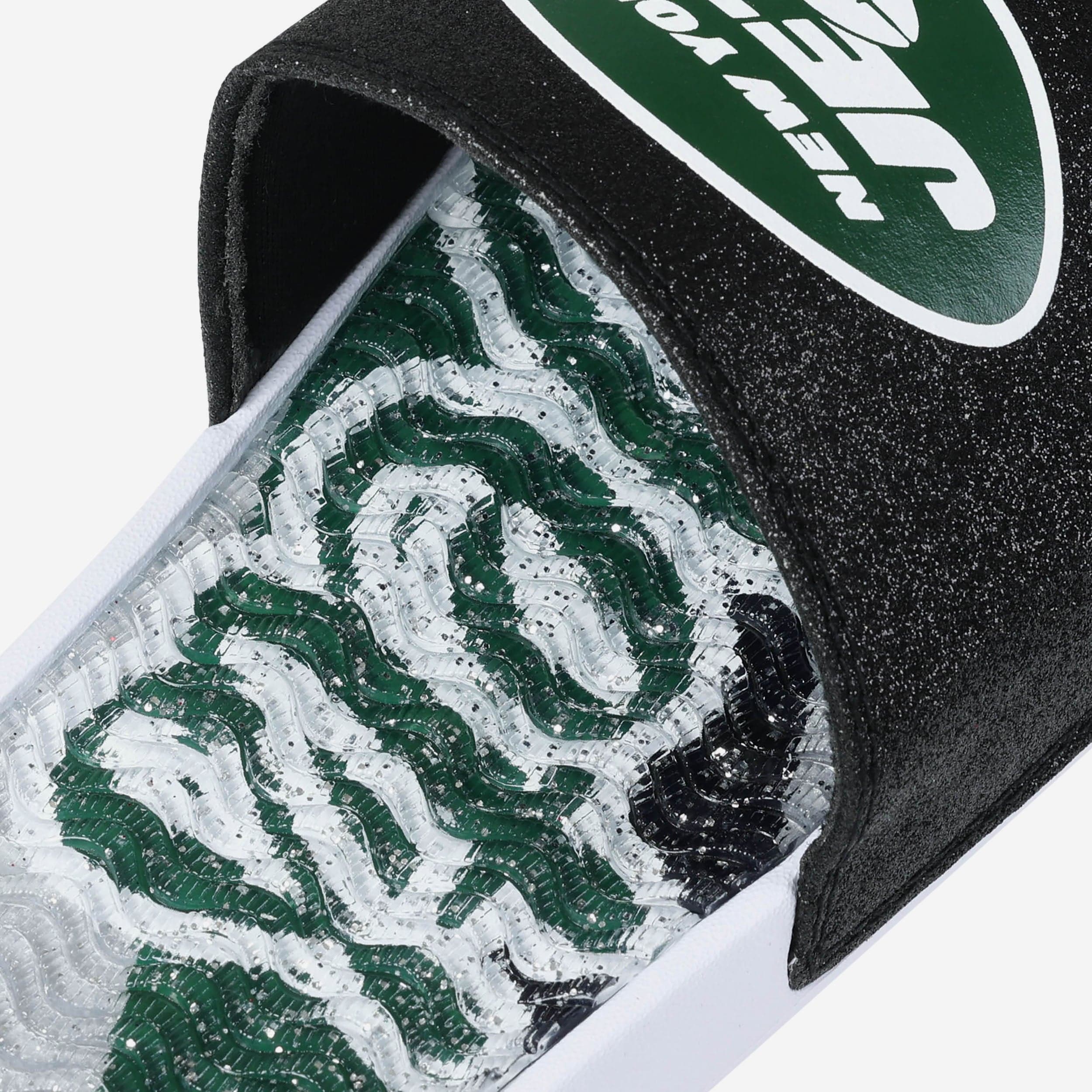 New York Jets Womens Glitter Gel Slide 4 New York Jets Womens Glitter Gel Slide
