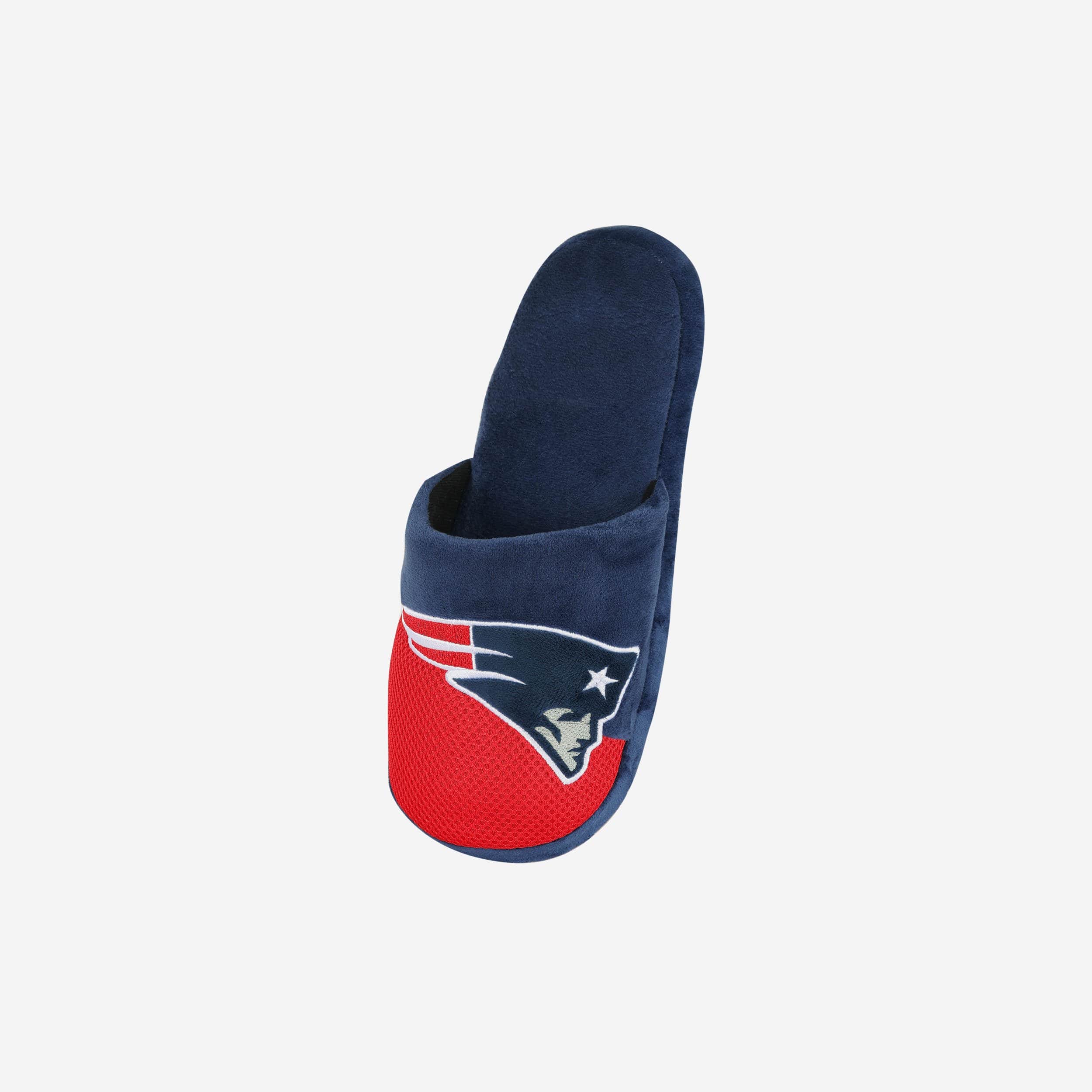 New England Patriots Youth Team Logo Staycation Slipper 2 New England Patriots Youth Team Logo Staycation Slipper