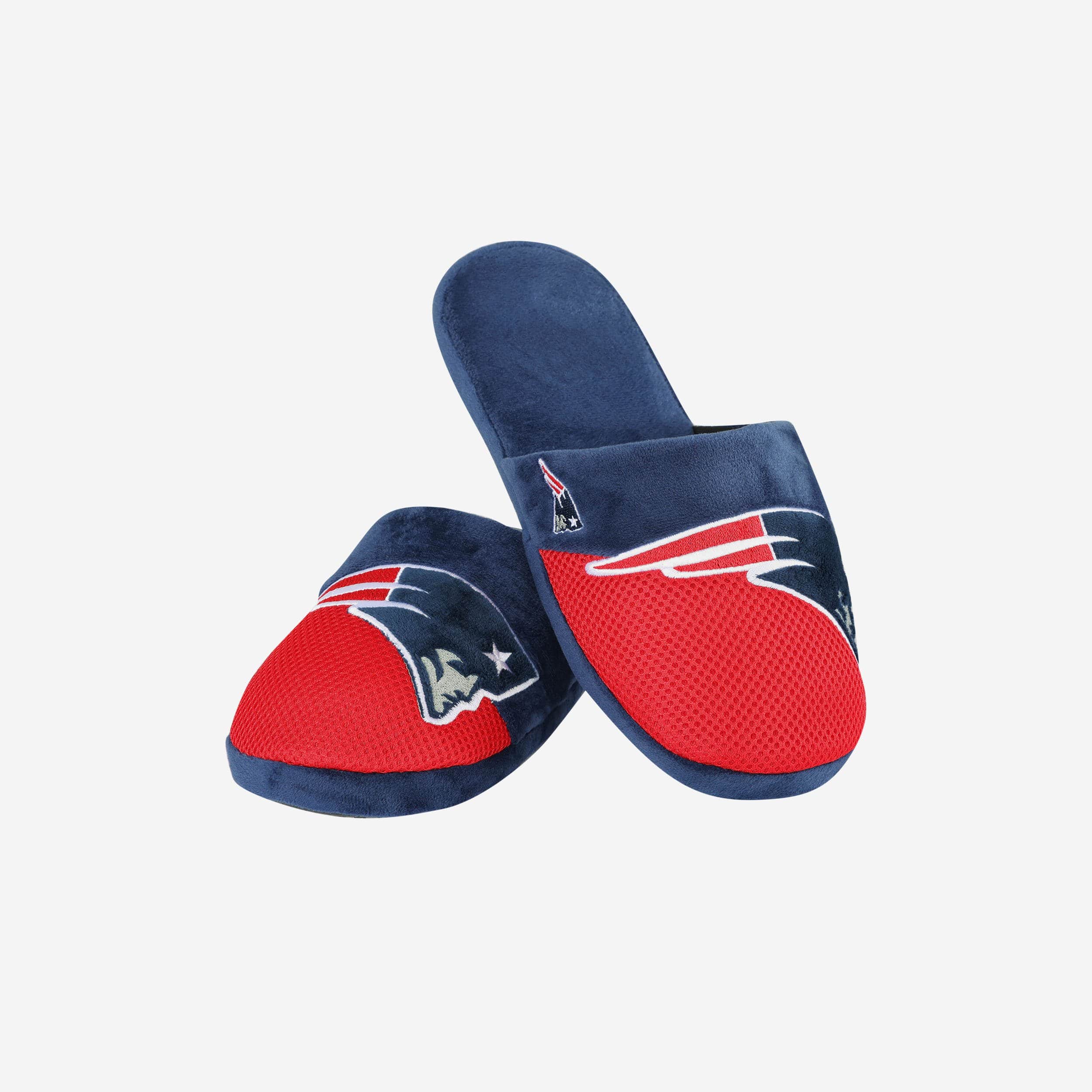 New England Patriots Youth Team Logo Staycation Slipper 3 New England Patriots Youth Team Logo Staycation Slipper