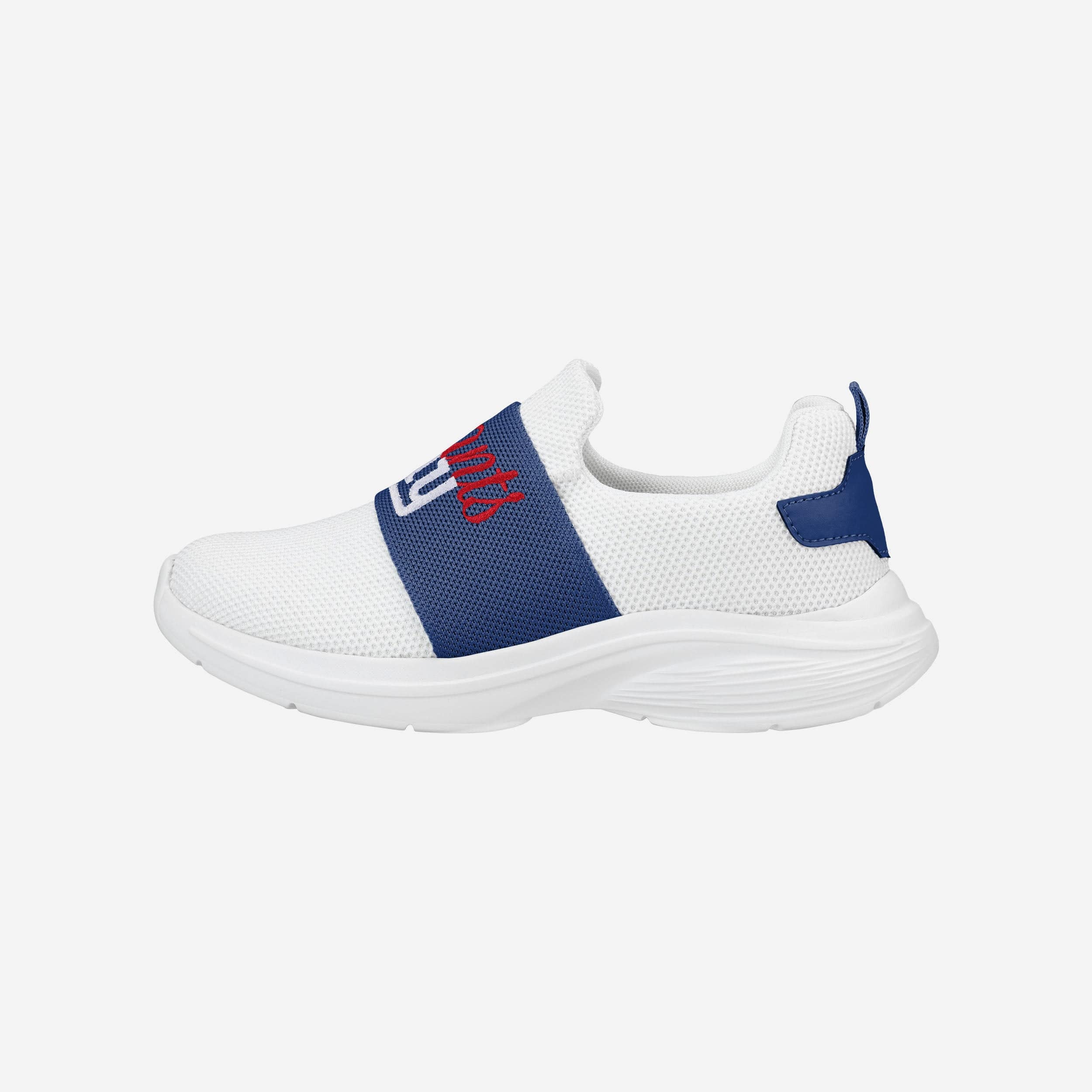 New York Giants Womens Script Wordmark White Slip On Sneakers 1 New York Giants Womens Script Wordmark White Slip On Sneakers
