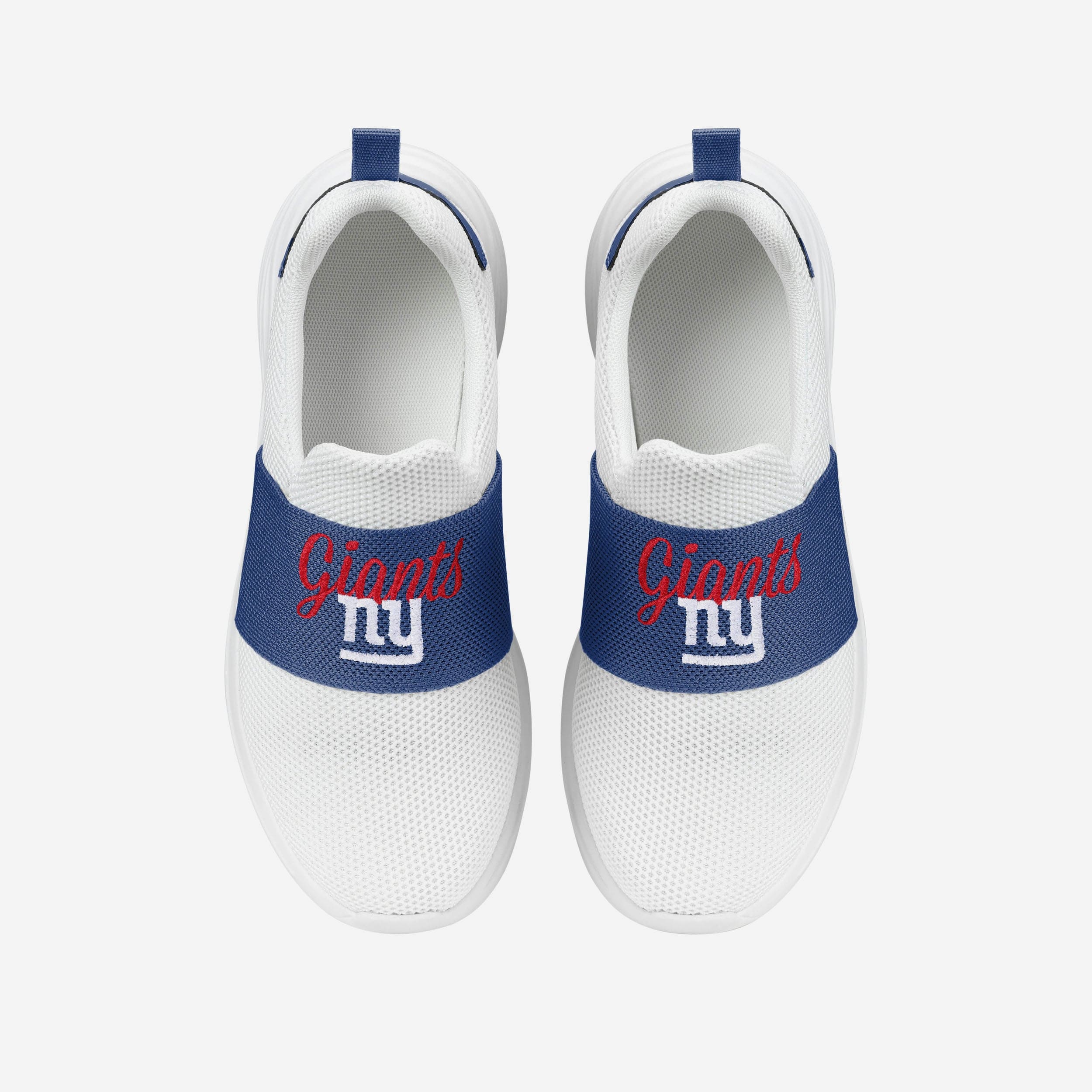 New York Giants Womens Script Wordmark White Slip On Sneakers 4 New York Giants Womens Script Wordmark White Slip On Sneakers