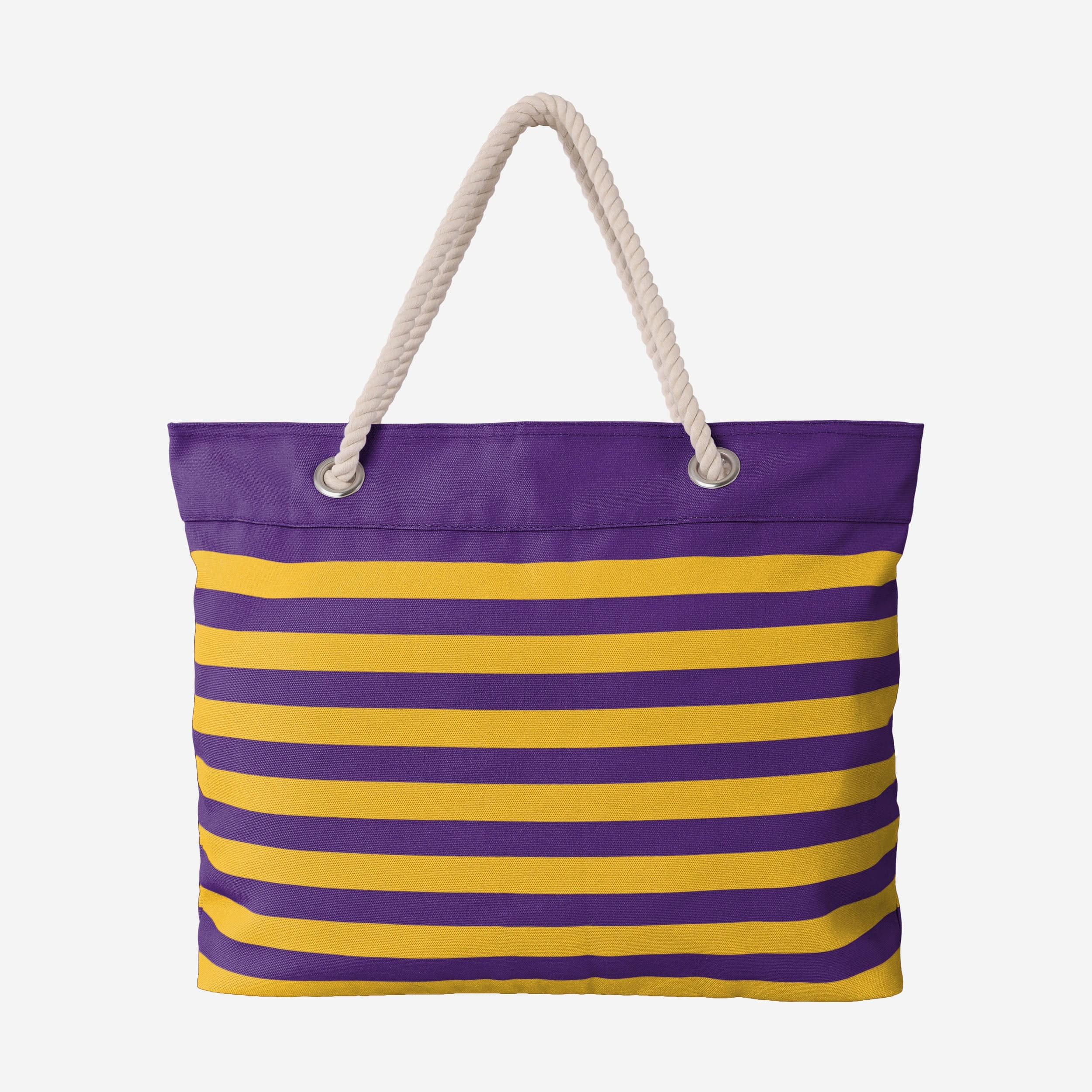 LSU Tigers Nautical Stripe Tote Bag 3 LSU Tigers Nautical Stripe Tote Bag
