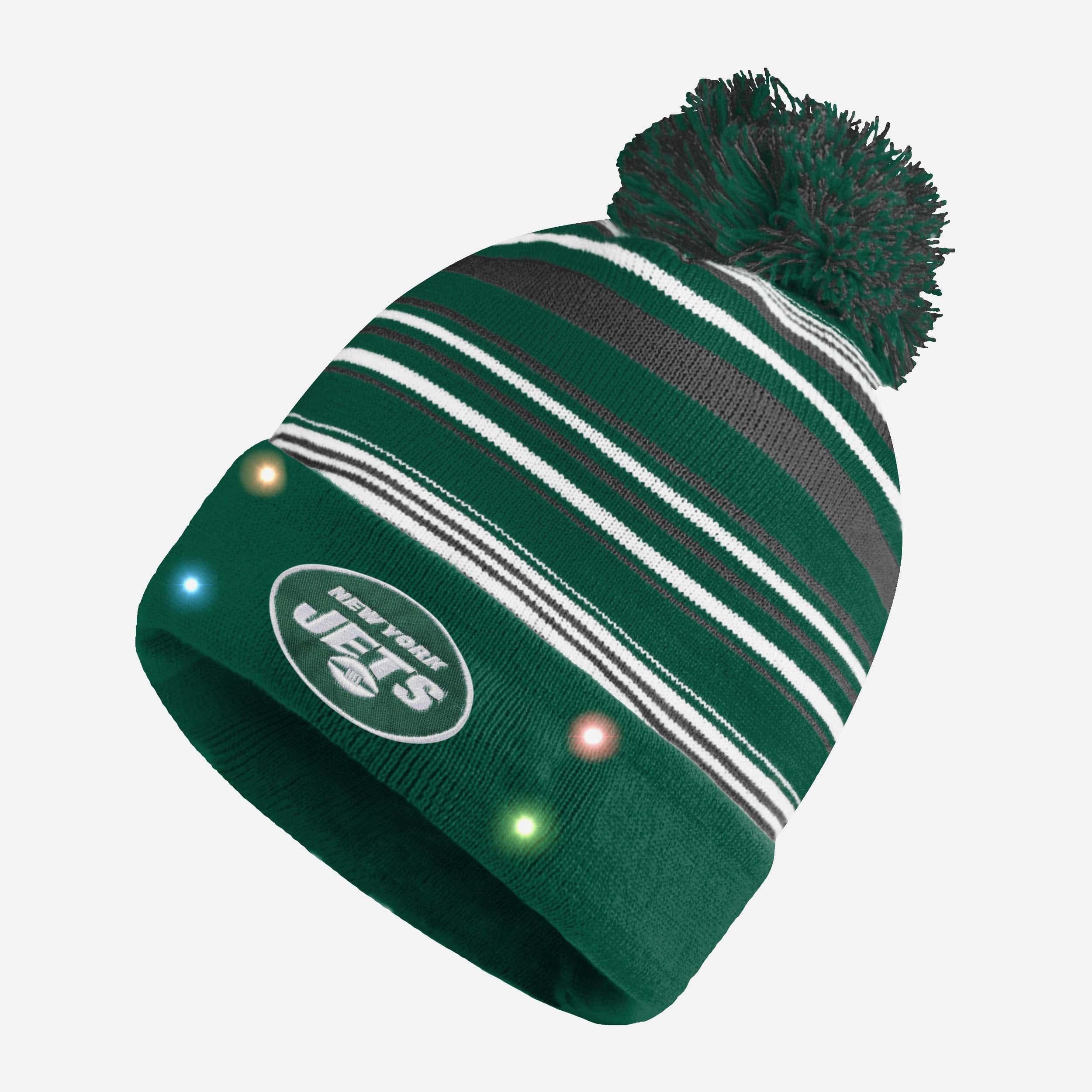 New York Jets Horizontal Stripe Light Up Beanie