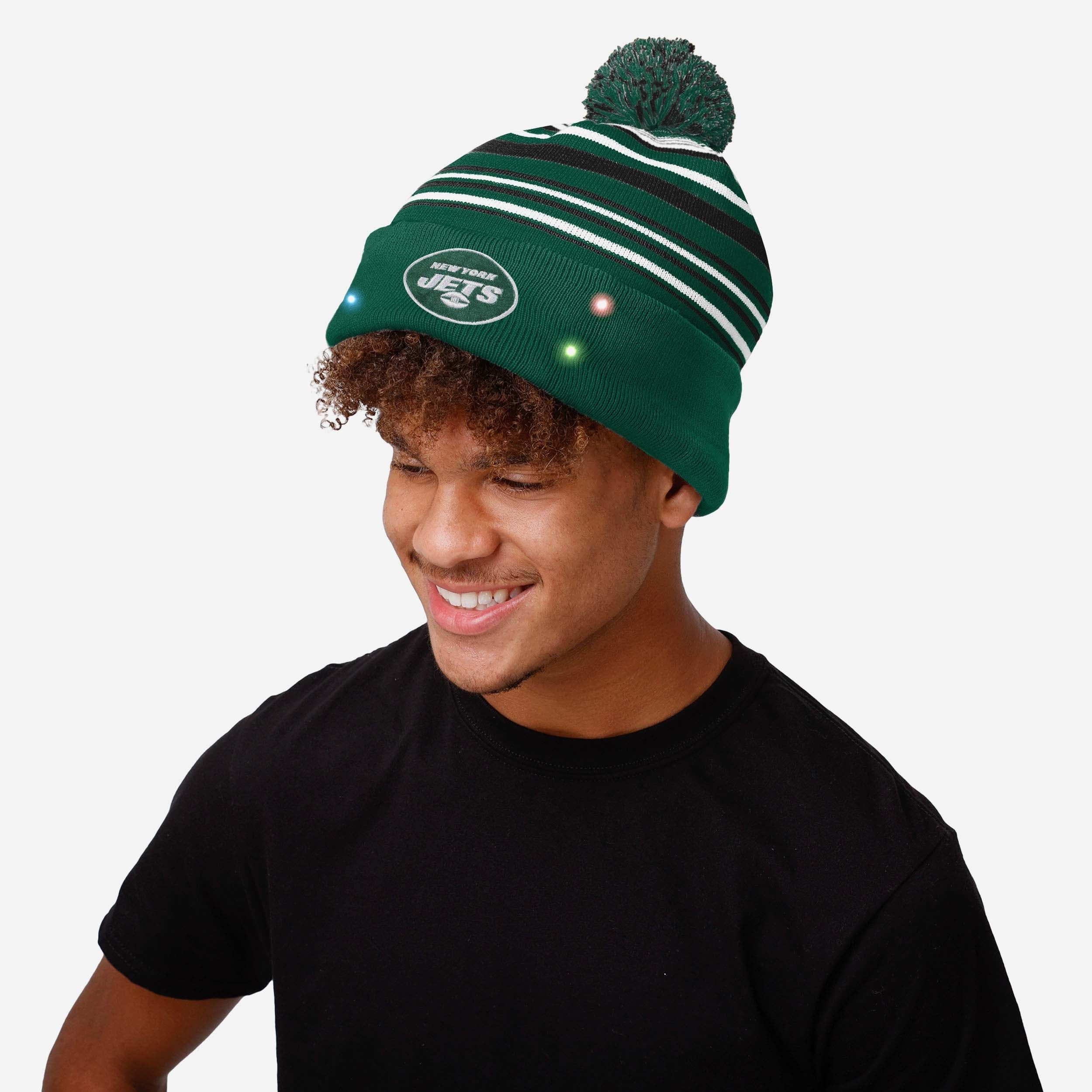 New York Jets Horizontal Stripe Light Up Beanie 3 New York Jets Horizontal Stripe Light Up Beanie