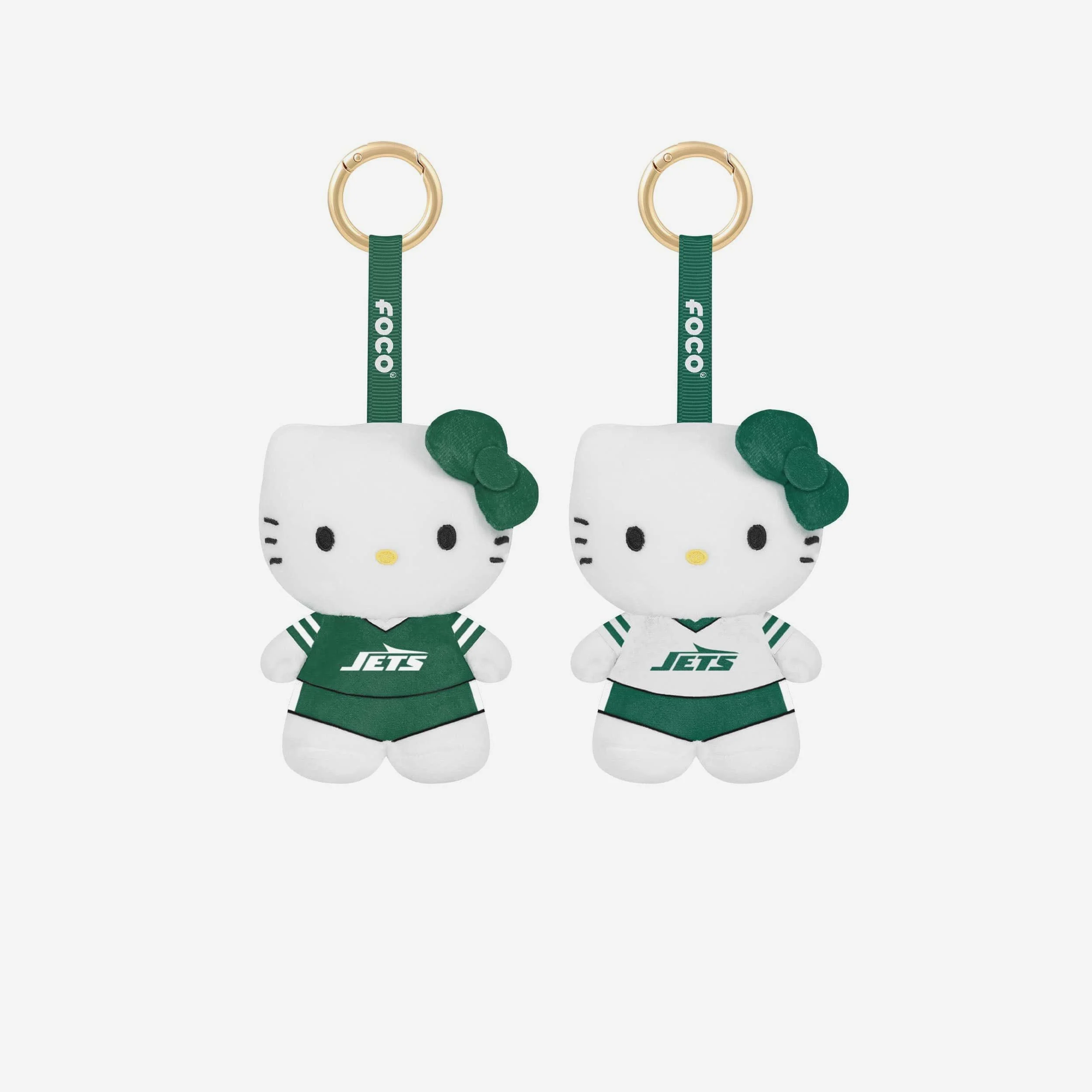 New York Jets 2 Pack Mini Plush Hello Kitty® Bag Charm Keychain