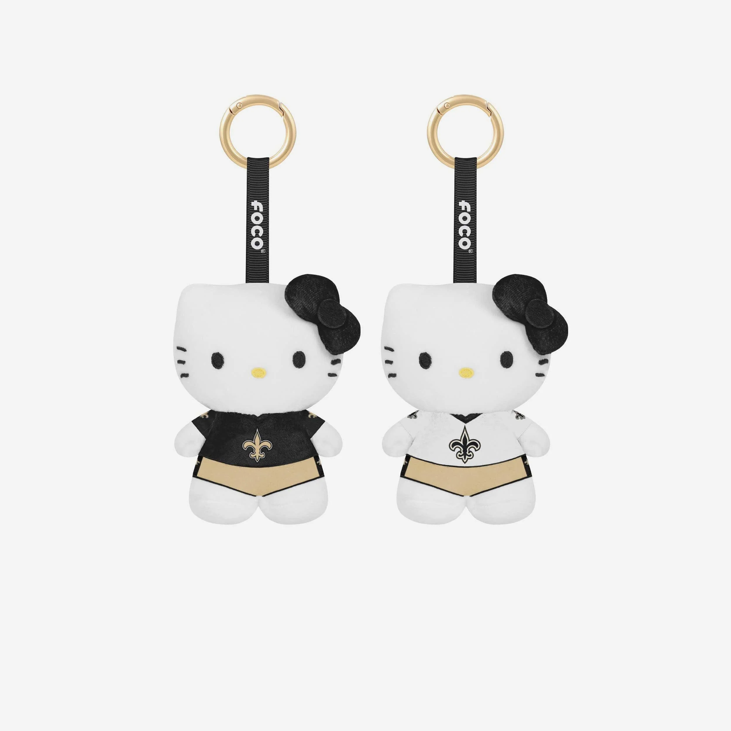 New Orleans Saints 2 Pack Mini Plush Hello Kitty® Bag Charm Keychain