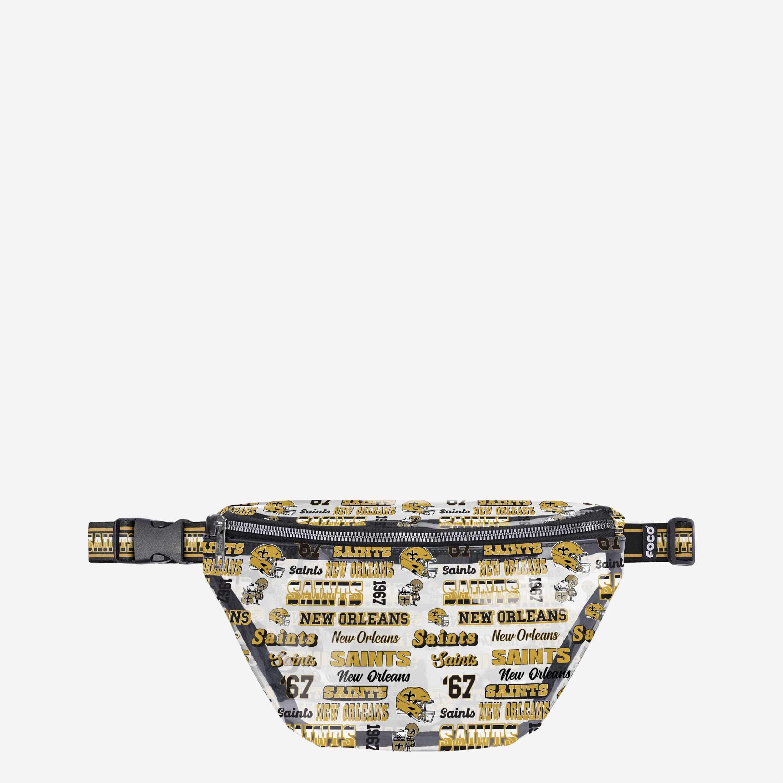 New Orleans Saints Repeat Retro Print Clear Fanny Pack