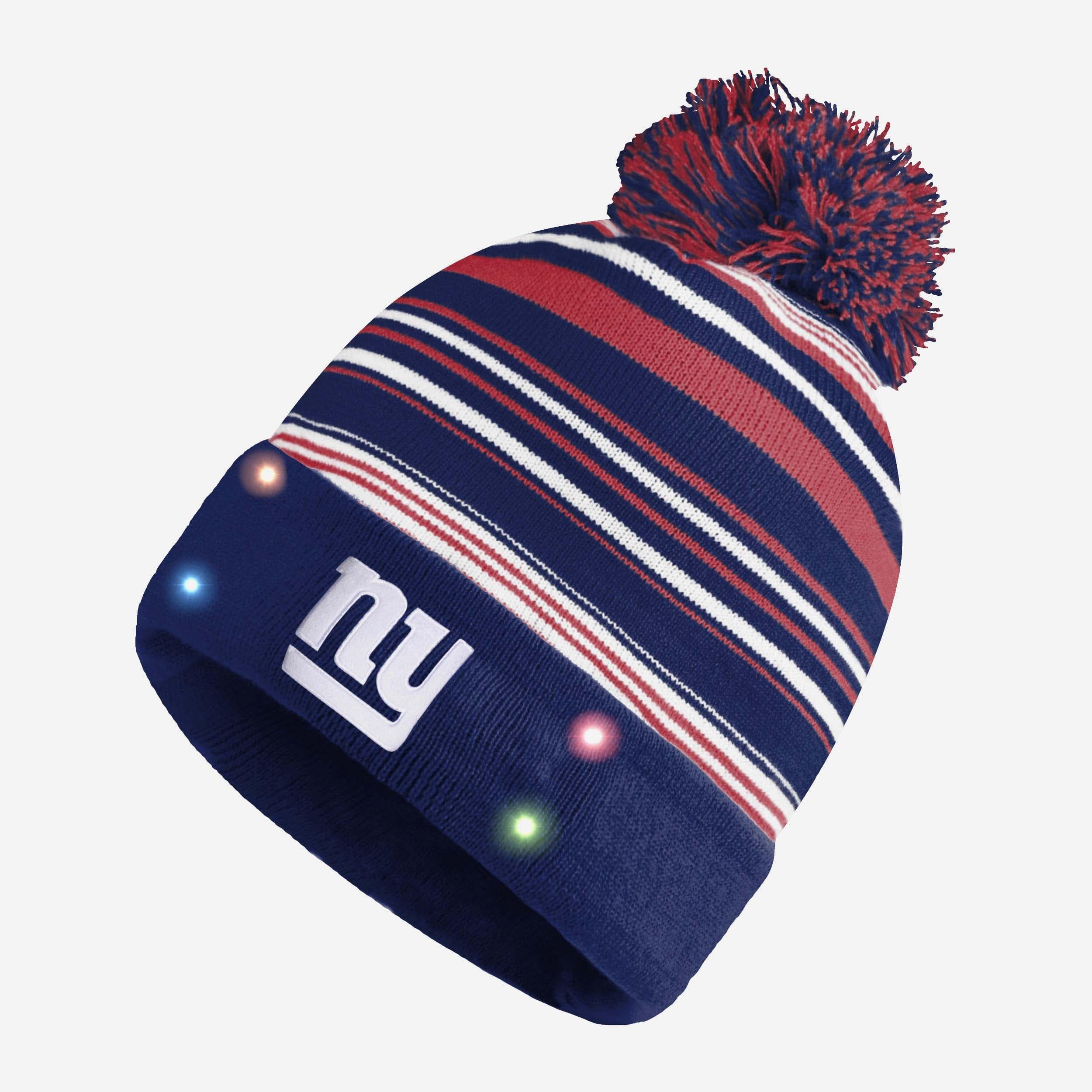 New York Giants Horizontal Stripe Light Up Beanie