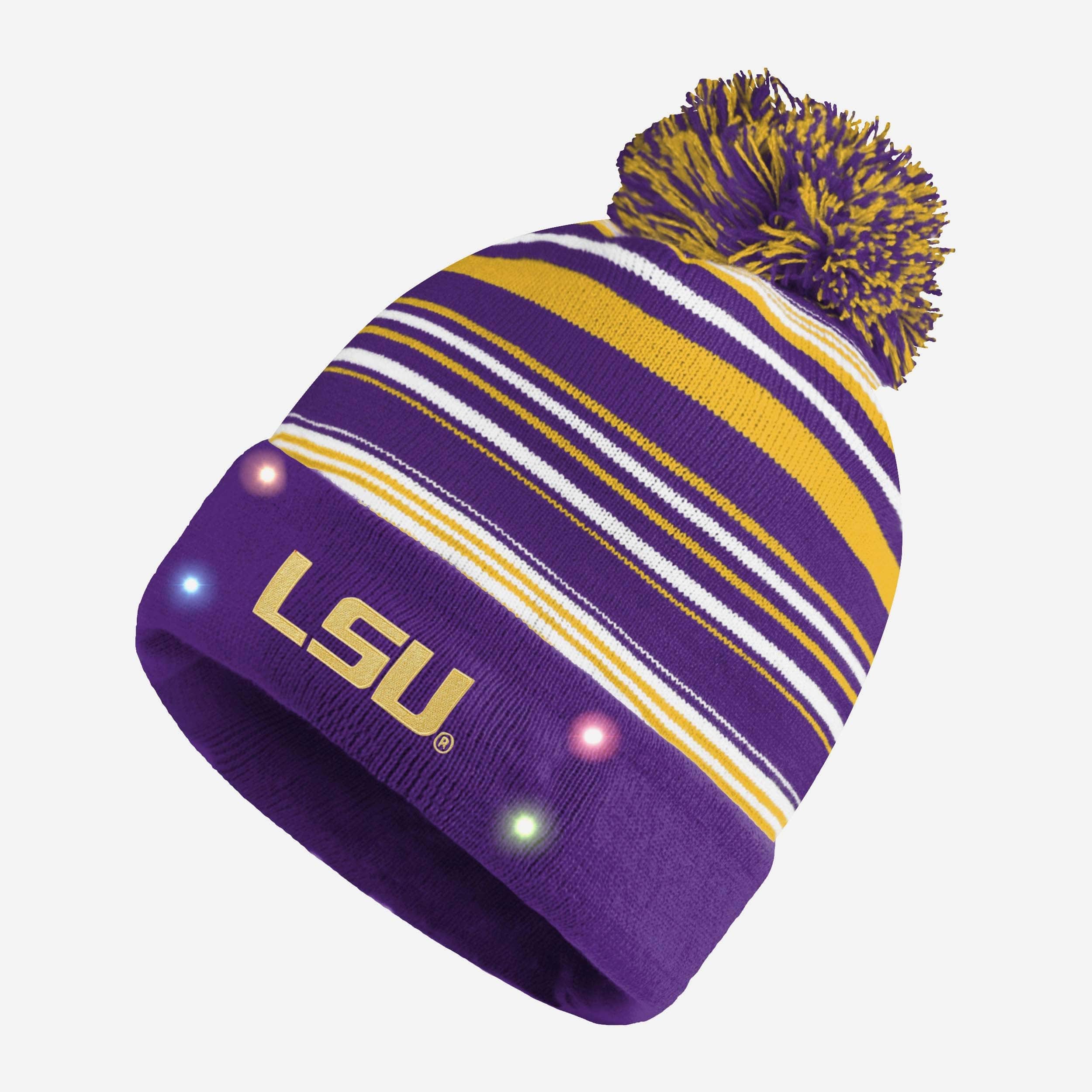 LSU Tigers Horizontal Stripe Light Up Beanie