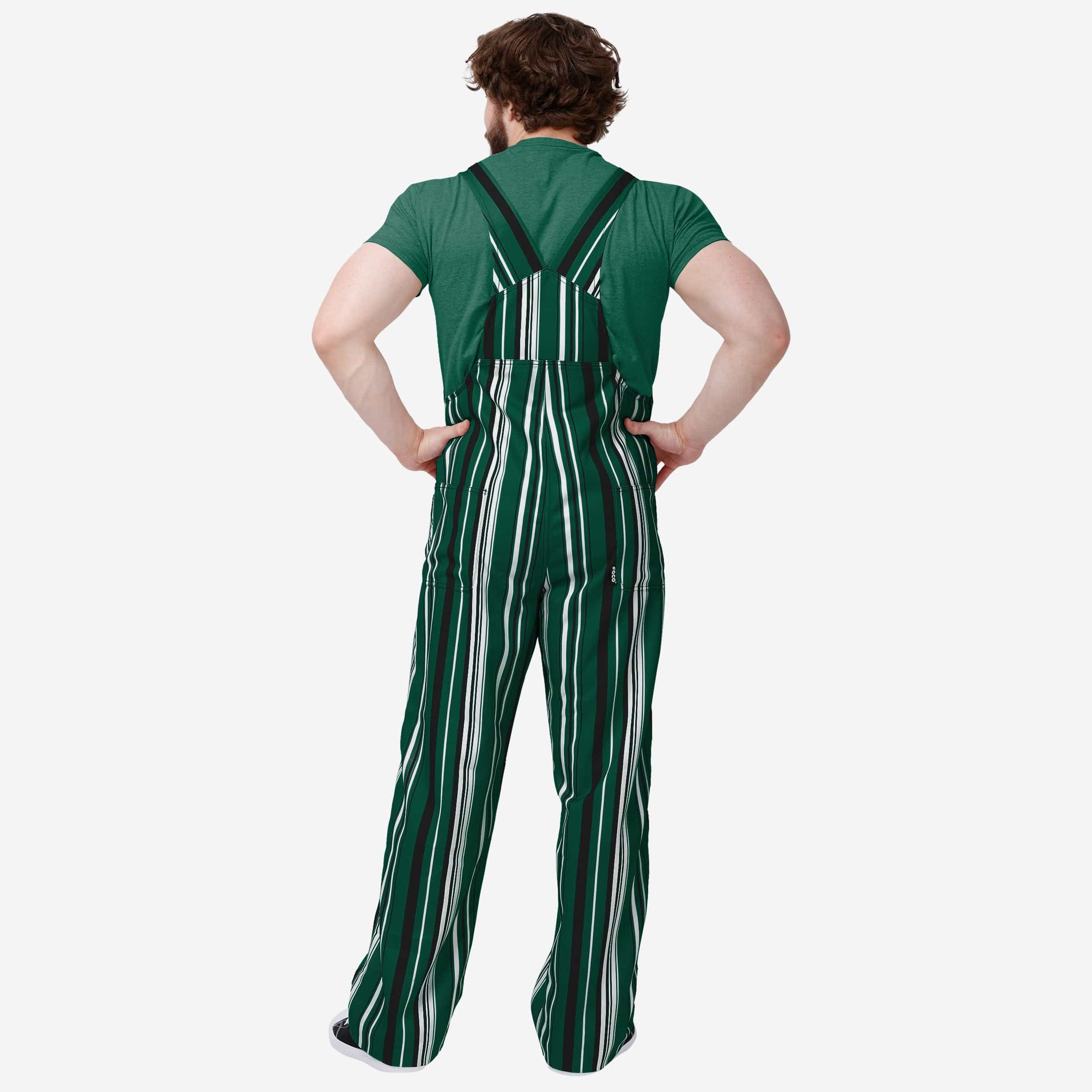 New York Jets Mens Hyper Stripe Bib Overalls 2 New York Jets Mens Hyper Stripe Bib Overalls