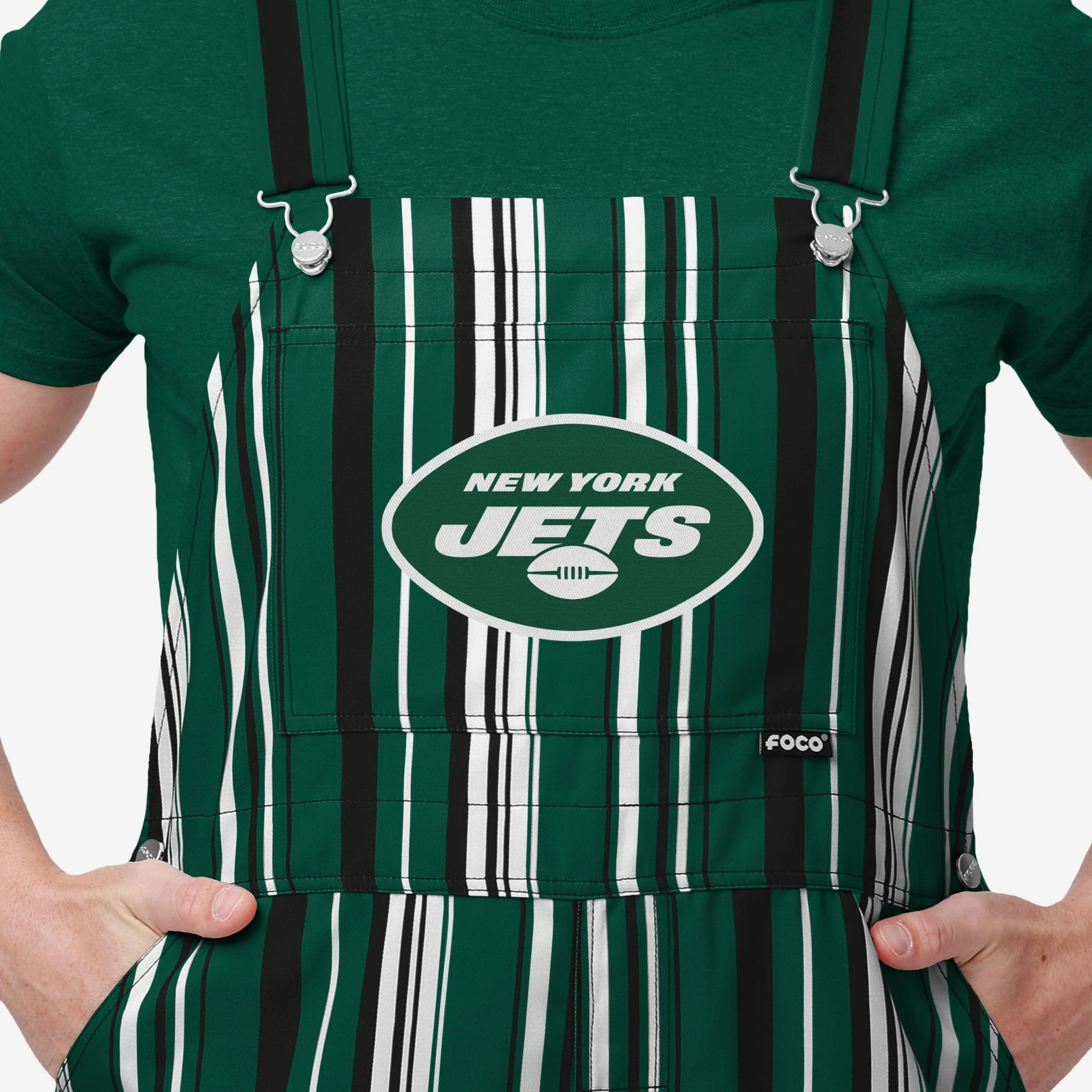 New York Jets Mens Hyper Stripe Bib Overalls 4 New York Jets Mens Hyper Stripe Bib Overalls
