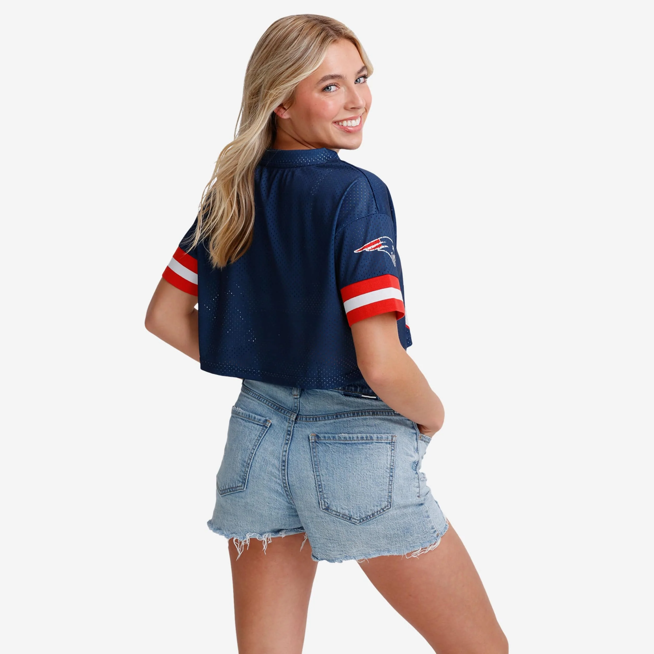 New England Patriots Womens Gameday Mesh Crop Top 2 New England Patriots Womens Gameday Mesh Crop Top