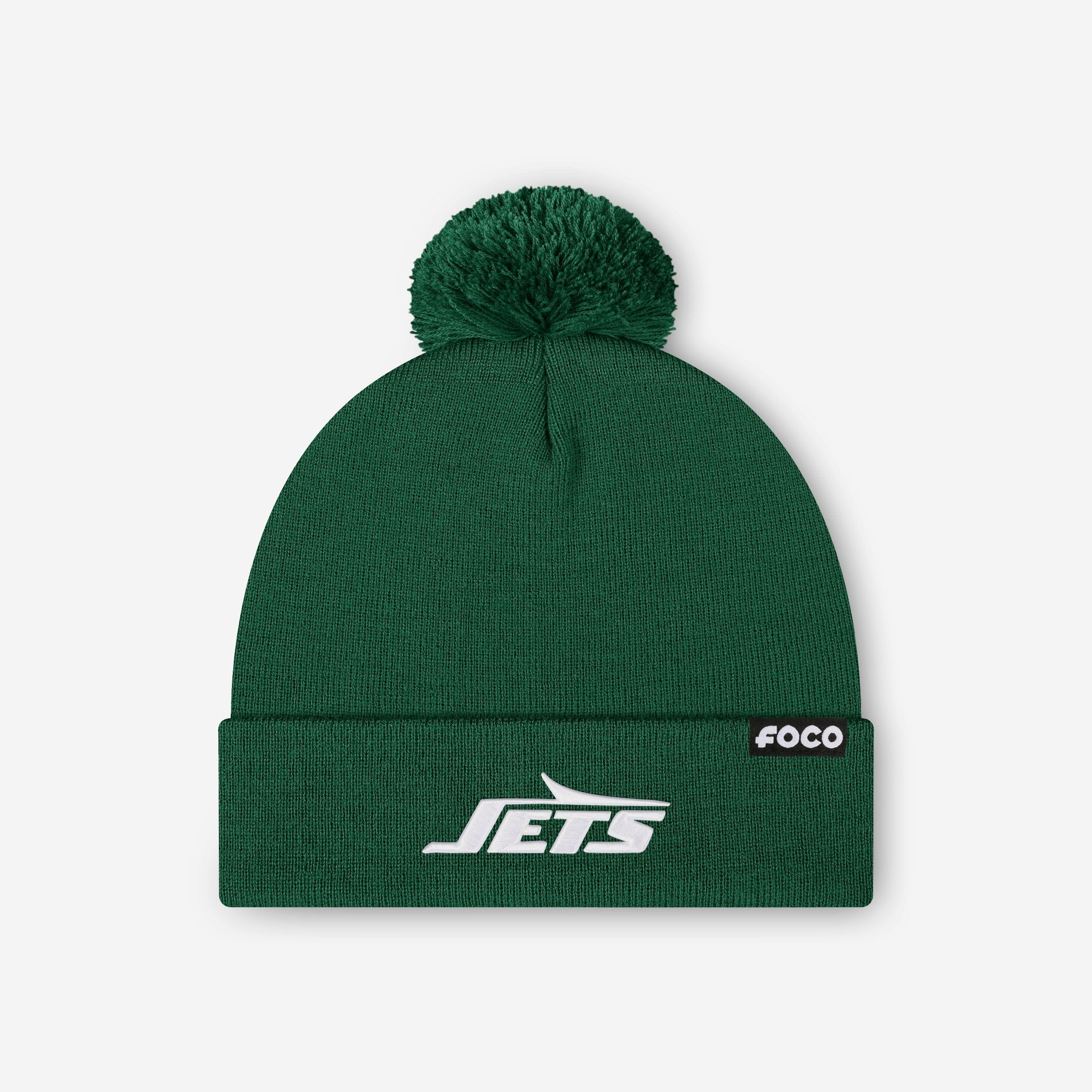 New York Jets Basic Primary Logo Pom Beanie