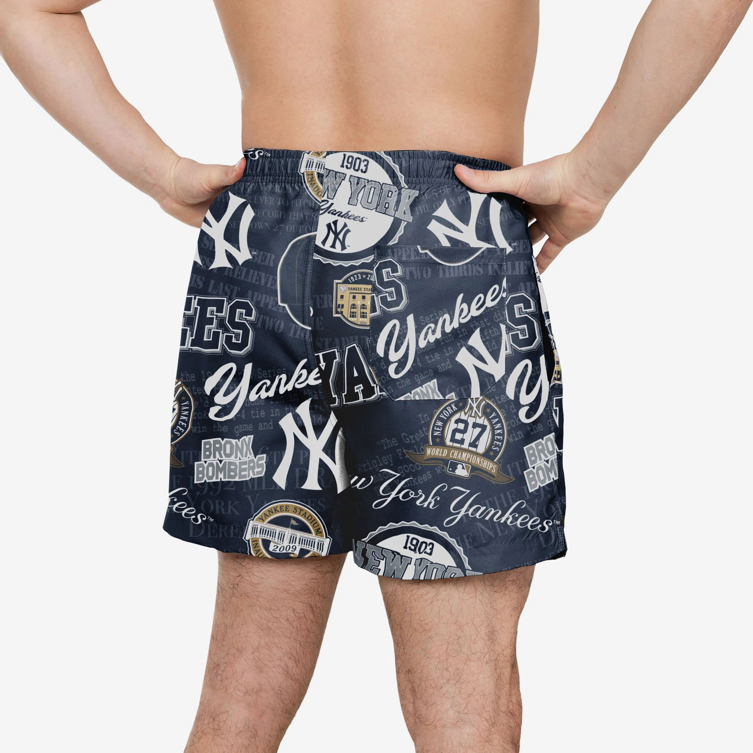 New York Yankees Logo Rush Swimming Trunks 2 New York Yankees Logo Rush Swimming Trunks