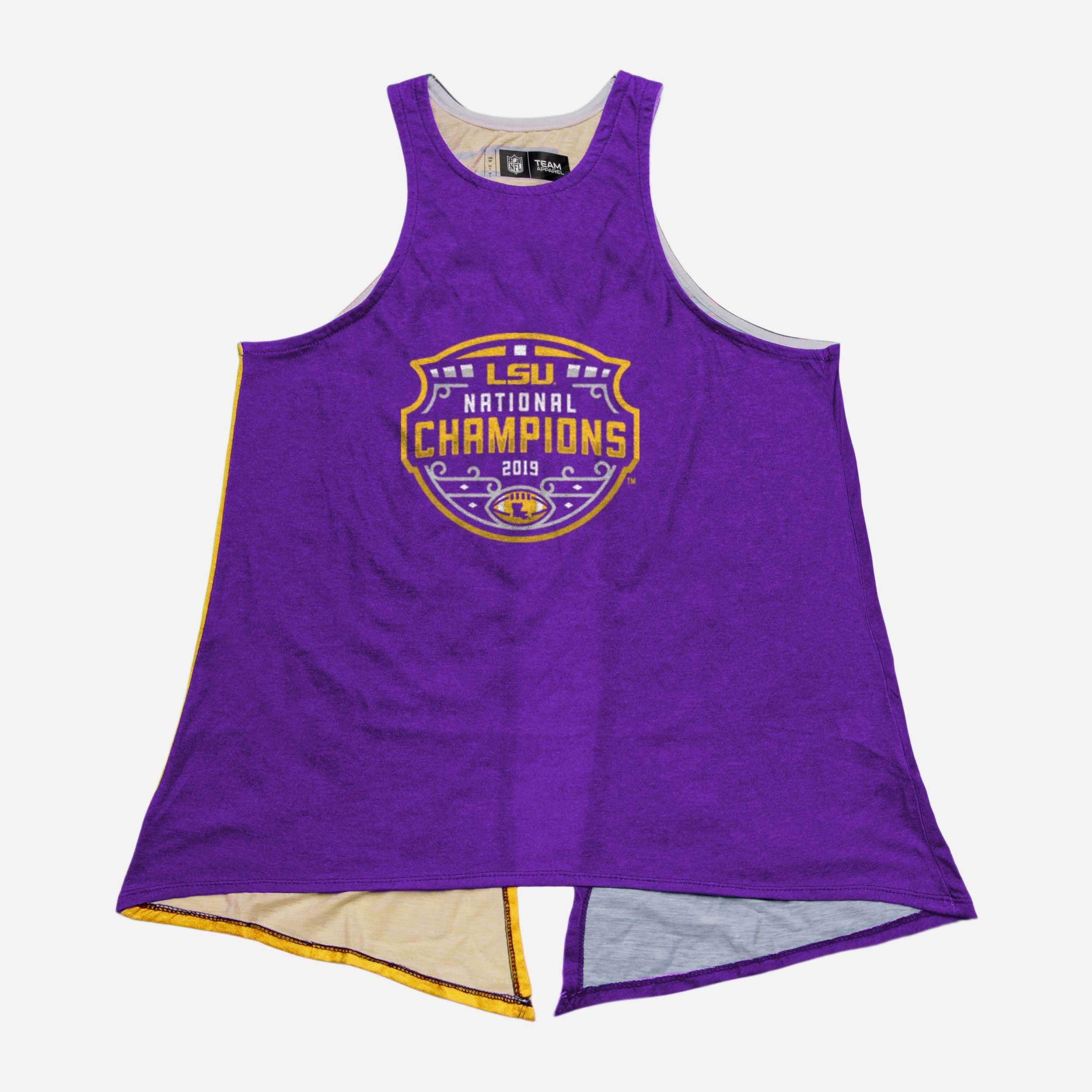 LSU Tigers 2019 Football National Champions Womens Tie-Breaker Sleeveless Top 3 LSU Tigers 2019 Football National Champions Womens Tie-Breaker Sleeveless Top