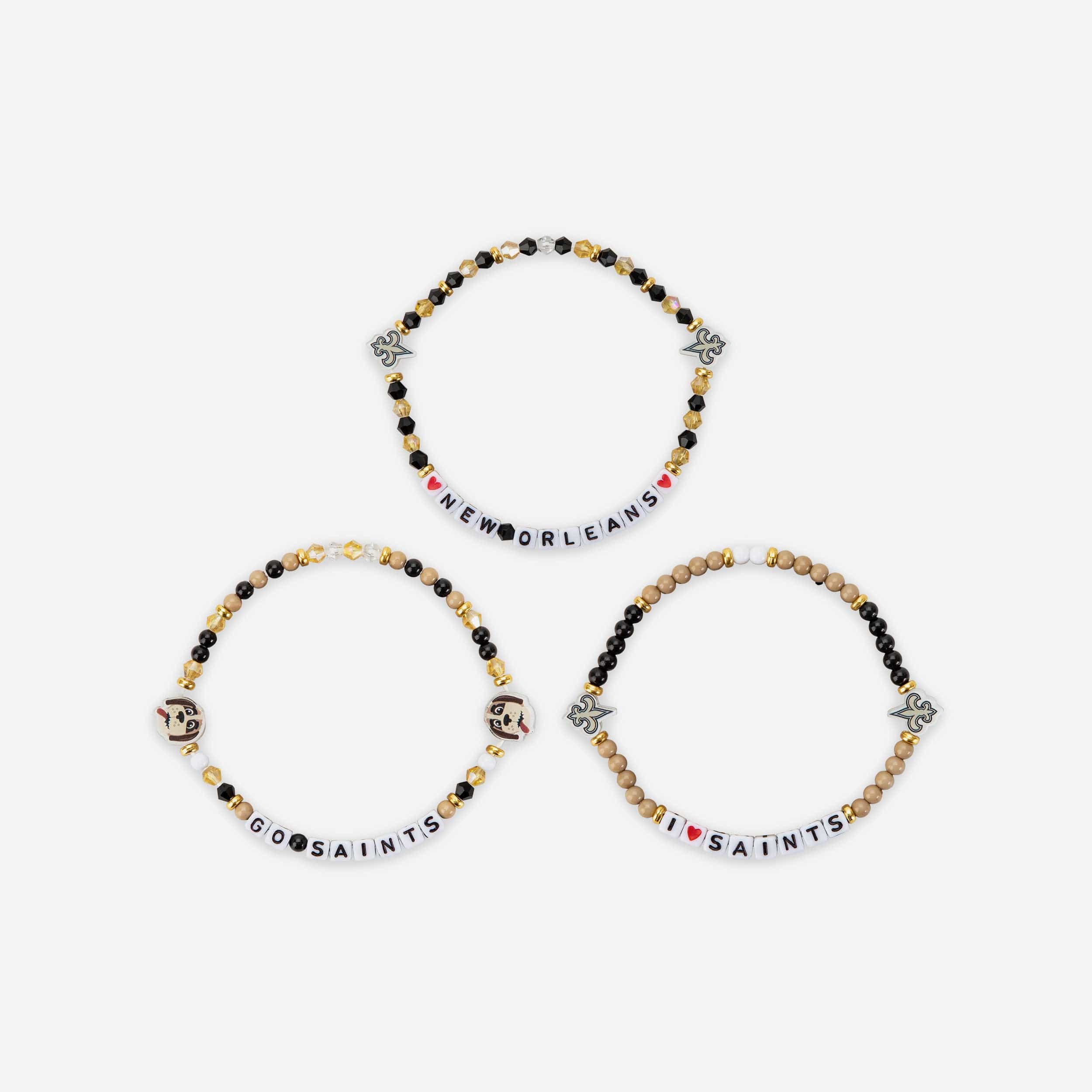 New Orleans Saints 3 Pack Friendship Bracelet 3 New Orleans Saints 3 Pack Friendship Bracelet