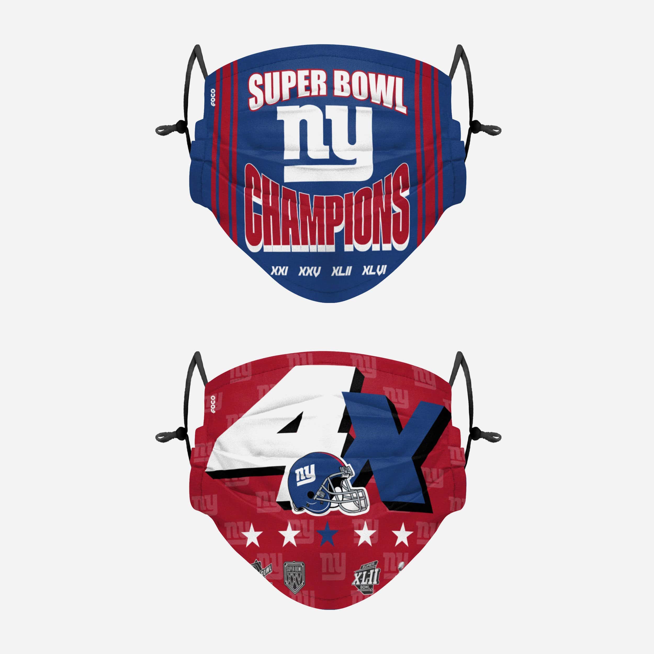 New York Giants Thematic Champions Adjustable 2 Pack Face Cover 1 New York Giants Thematic Champions Adjustable 2 Pack Face Cover