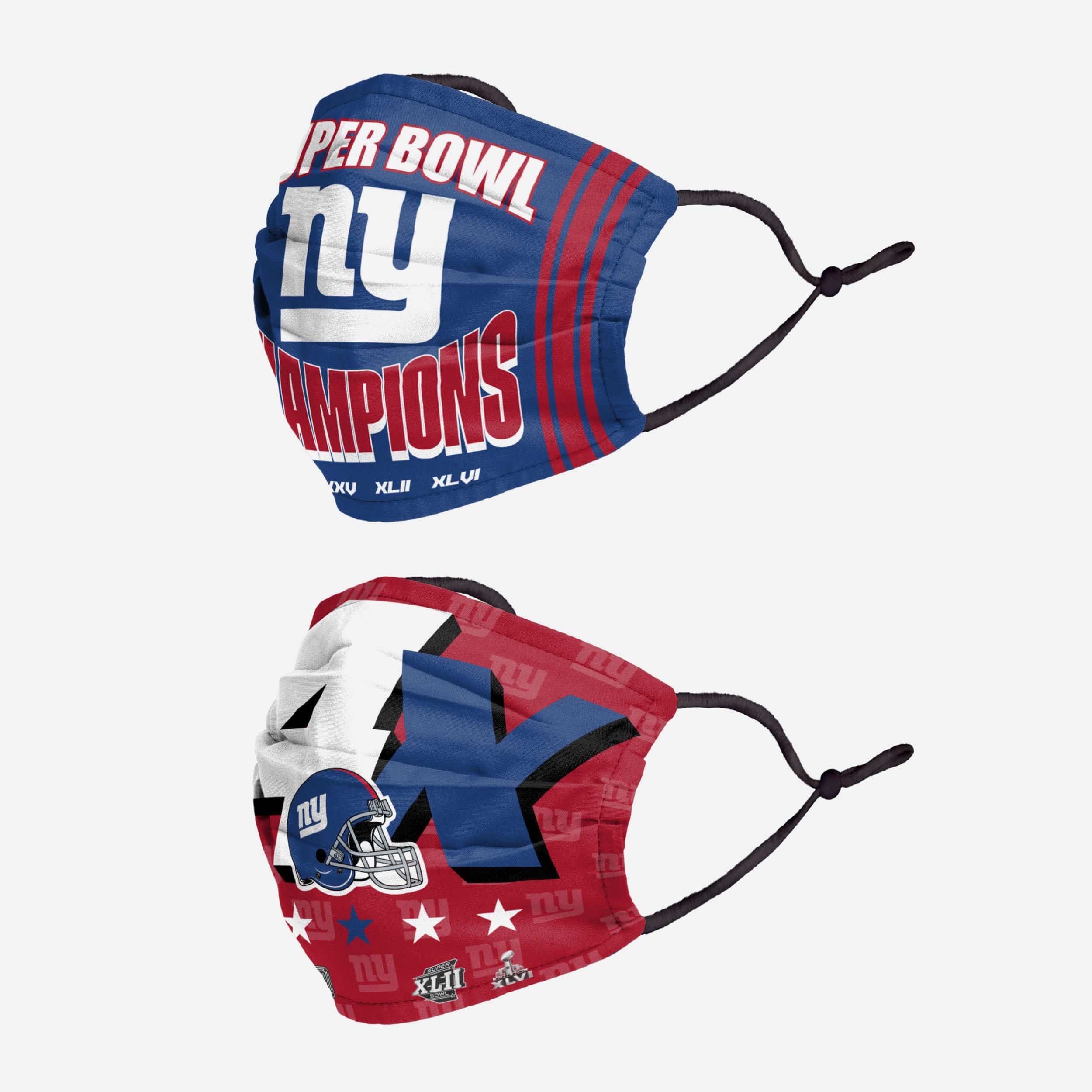 New York Giants Thematic Champions Adjustable 2 Pack Face Cover 2 New York Giants Thematic Champions Adjustable 2 Pack Face Cover