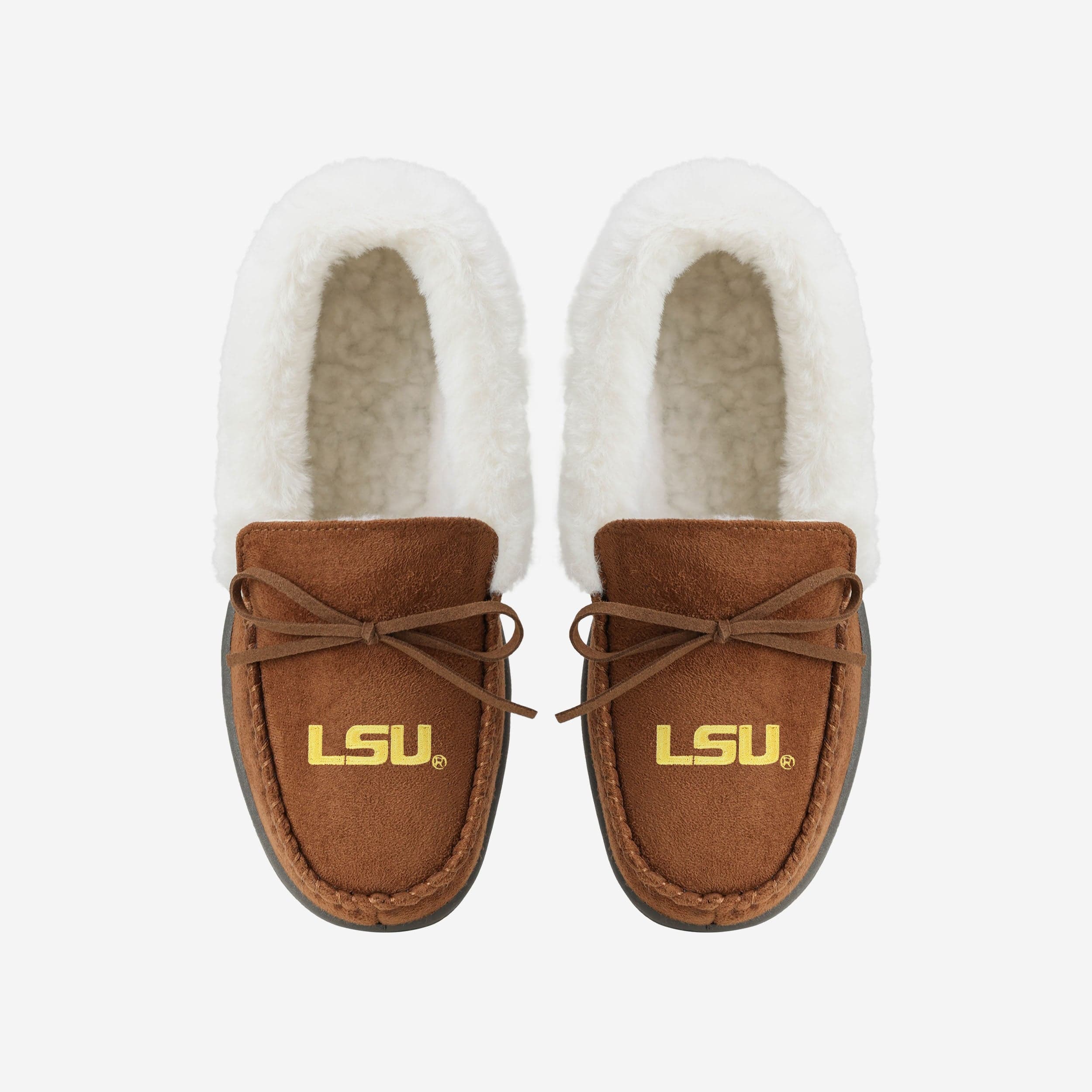 LSU Tigers Womens Tan Moccasin Slipper 4 LSU Tigers Womens Tan Moccasin Slipper