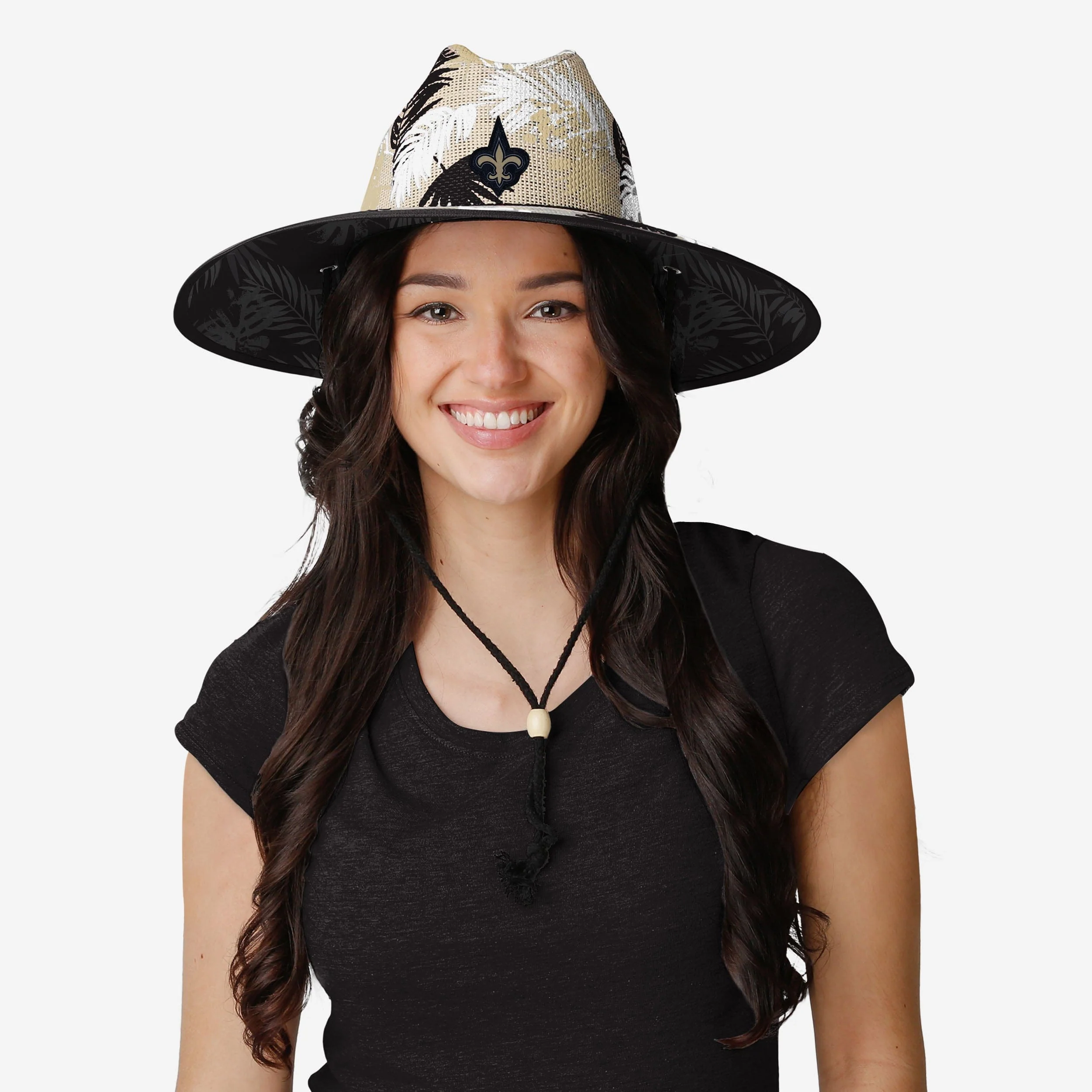 New Orleans Saints Floral Printed Straw Hat 2 New Orleans Saints Floral Printed Straw Hat
