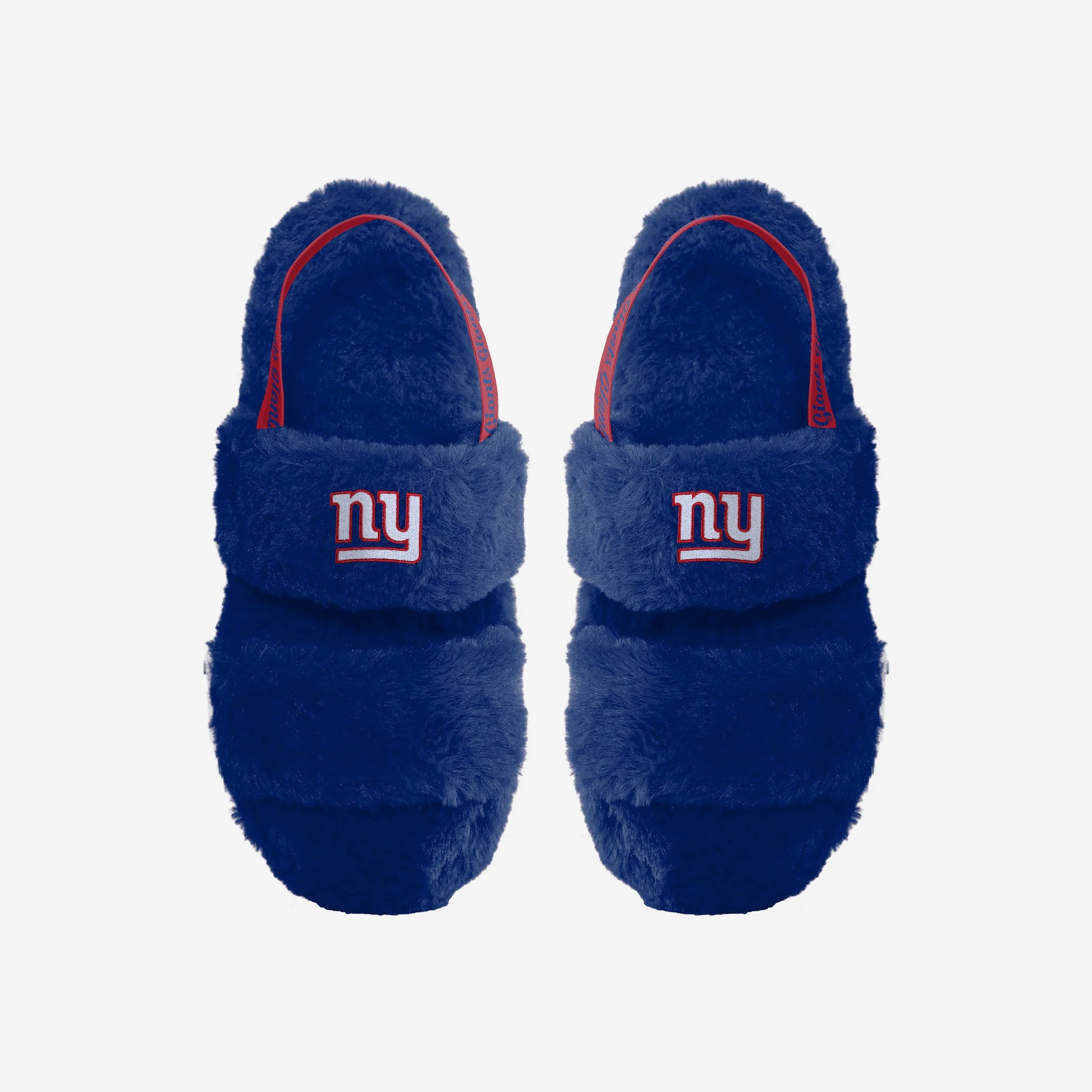 New York Giants Womens Heel Strap Wordmark Fur Slide