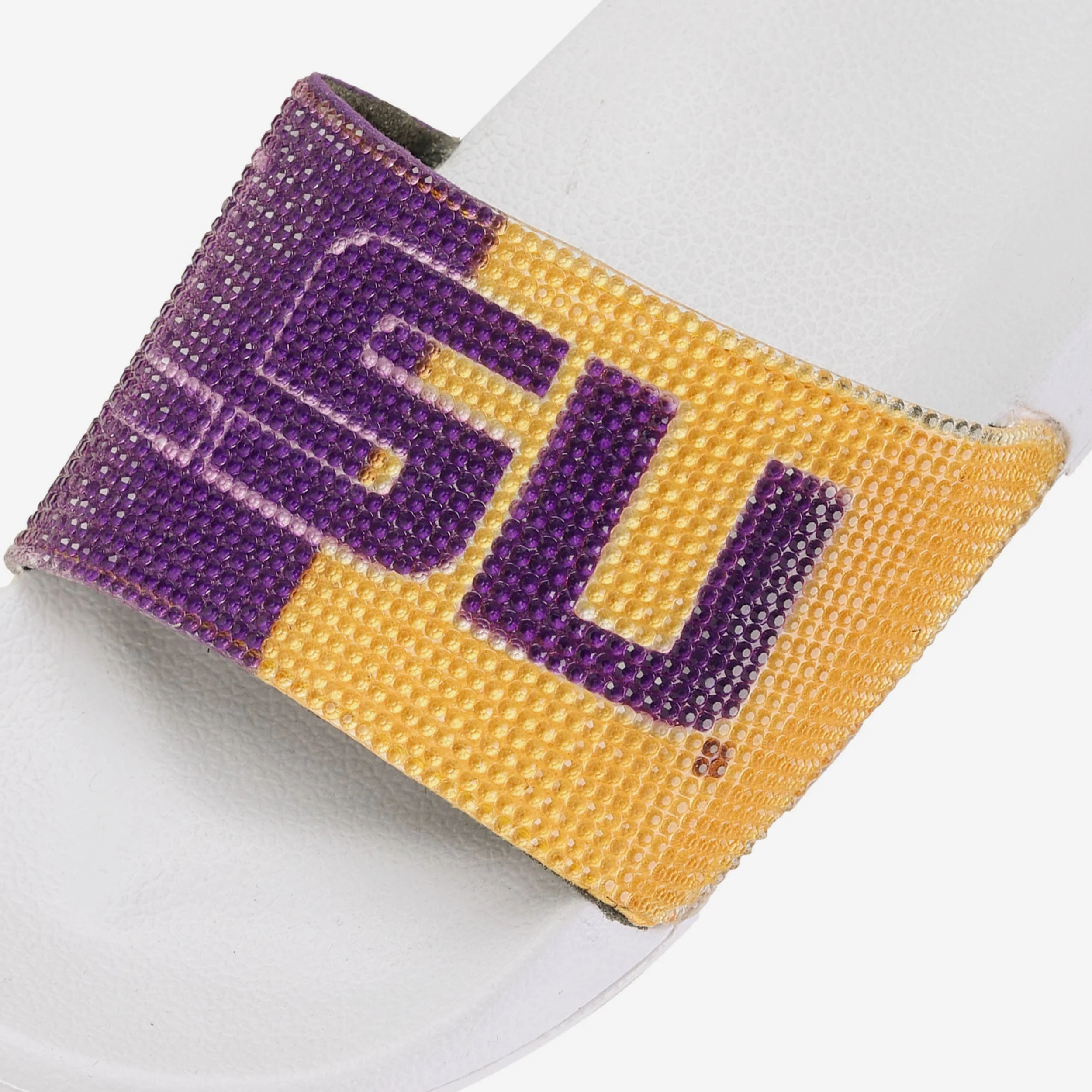 LSU Tigers Womens Big Logo Shimmer Slide 2 LSU Tigers Womens Big Logo Shimmer Slide