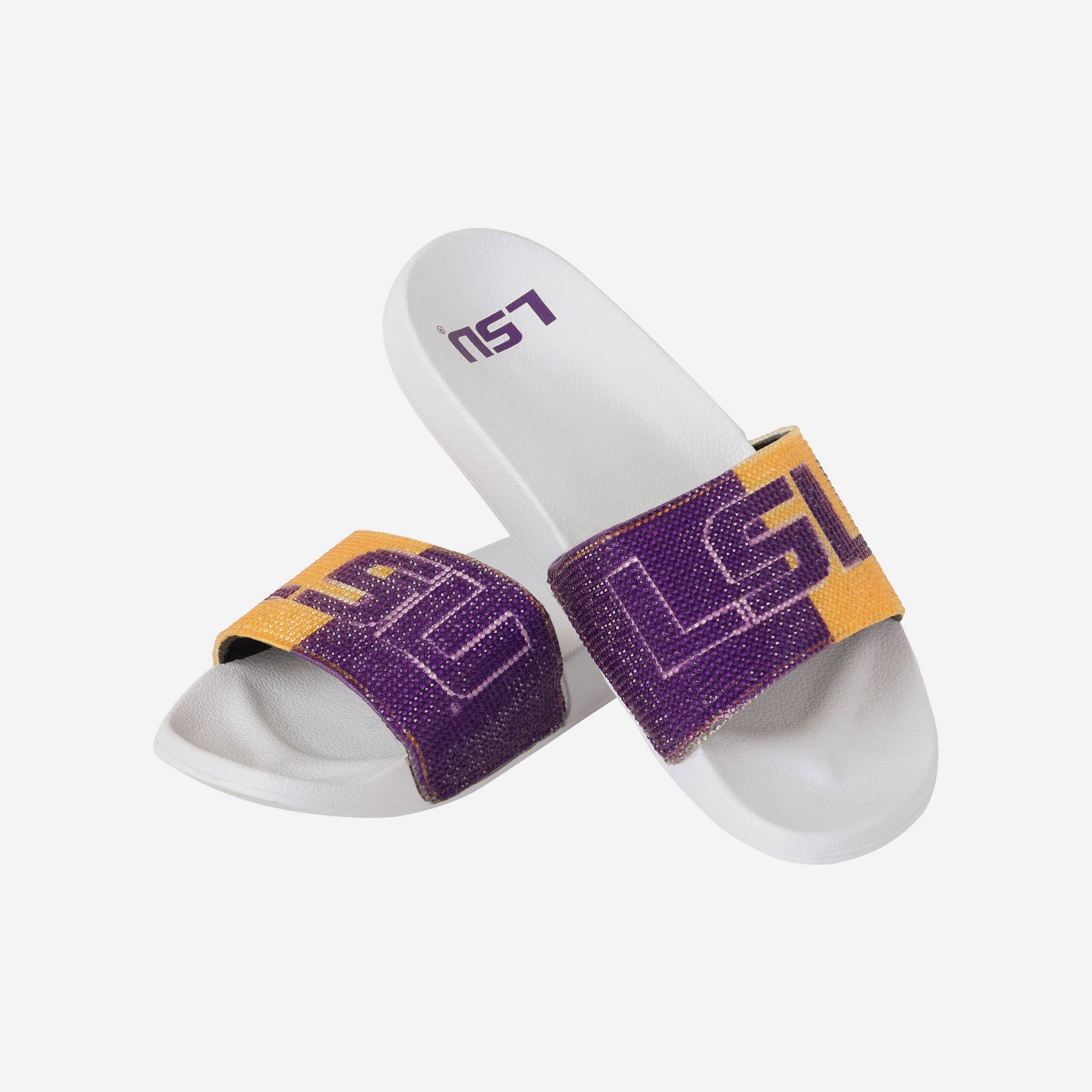 LSU Tigers Womens Big Logo Shimmer Slide 3 LSU Tigers Womens Big Logo Shimmer Slide