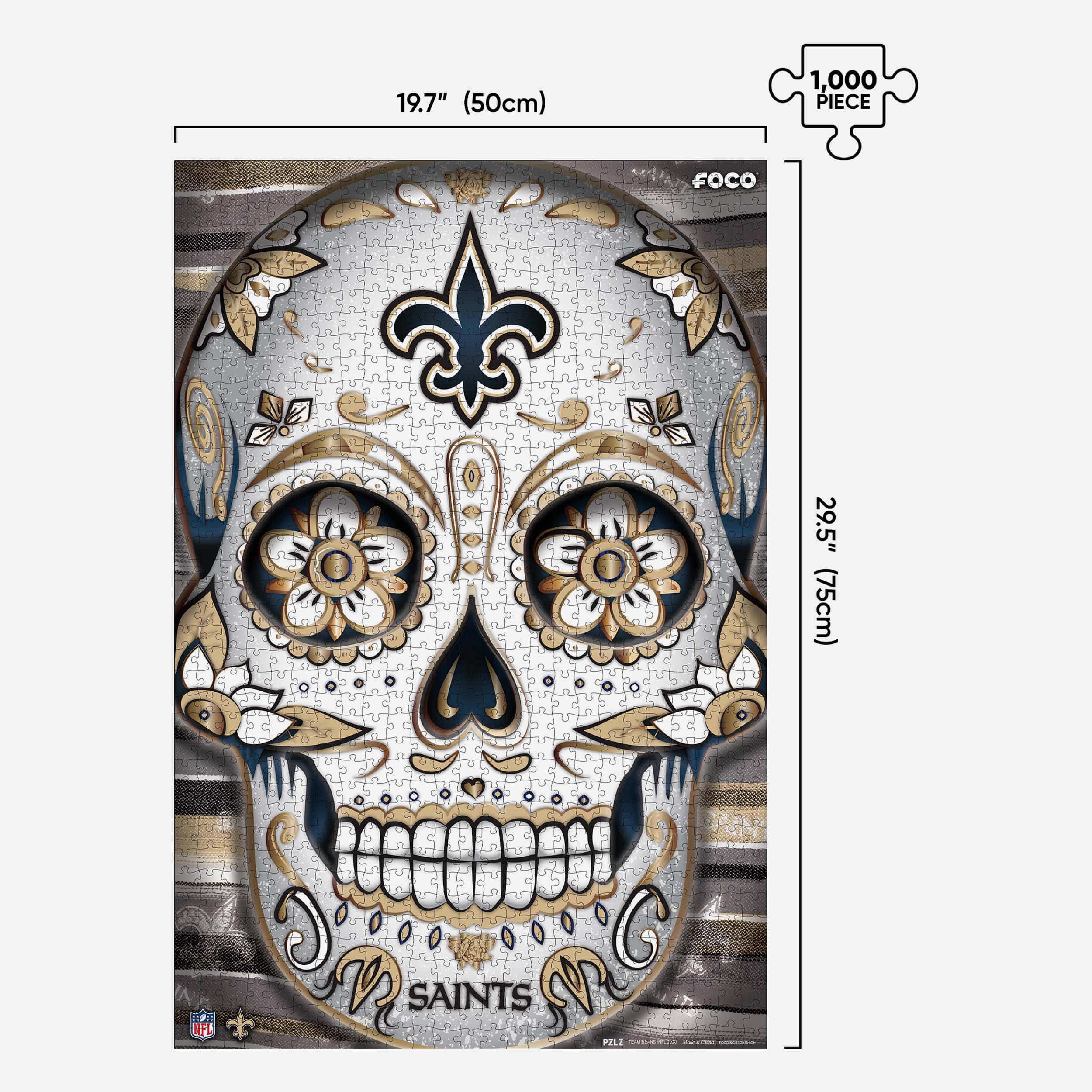 New Orleans Saints Sugar Skull 1000 Piece Jigsaw Puzzle PZLZ 2 New Orleans Saints Sugar Skull 1000 Piece Jigsaw Puzzle PZLZ