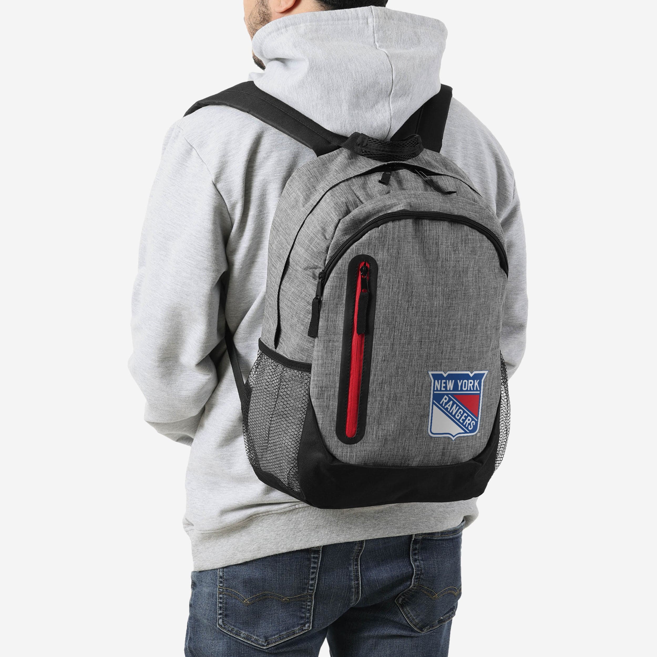 New York Rangers Heather Grey Bold Color Backpack 5 New York Rangers Heather Grey Bold Color Backpack
