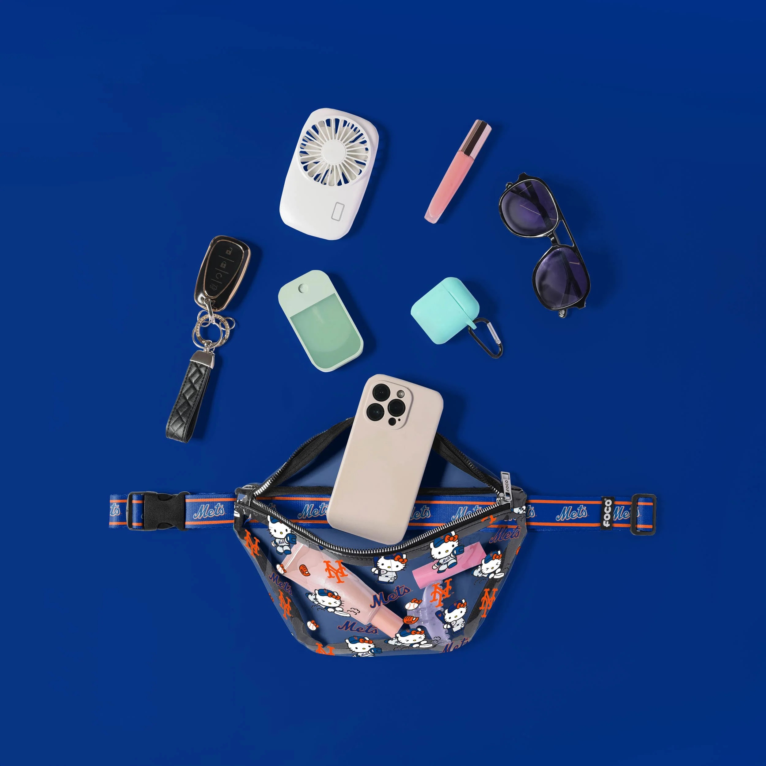 New York Mets Hello Kitty® Clear Fanny Pack 3 New York Mets Hello Kitty® Clear Fanny Pack