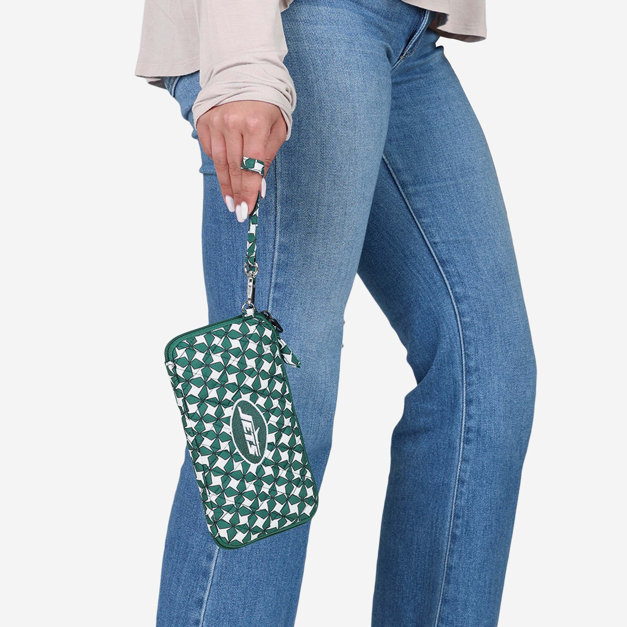 New York Jets Quilted Printed Wristlet