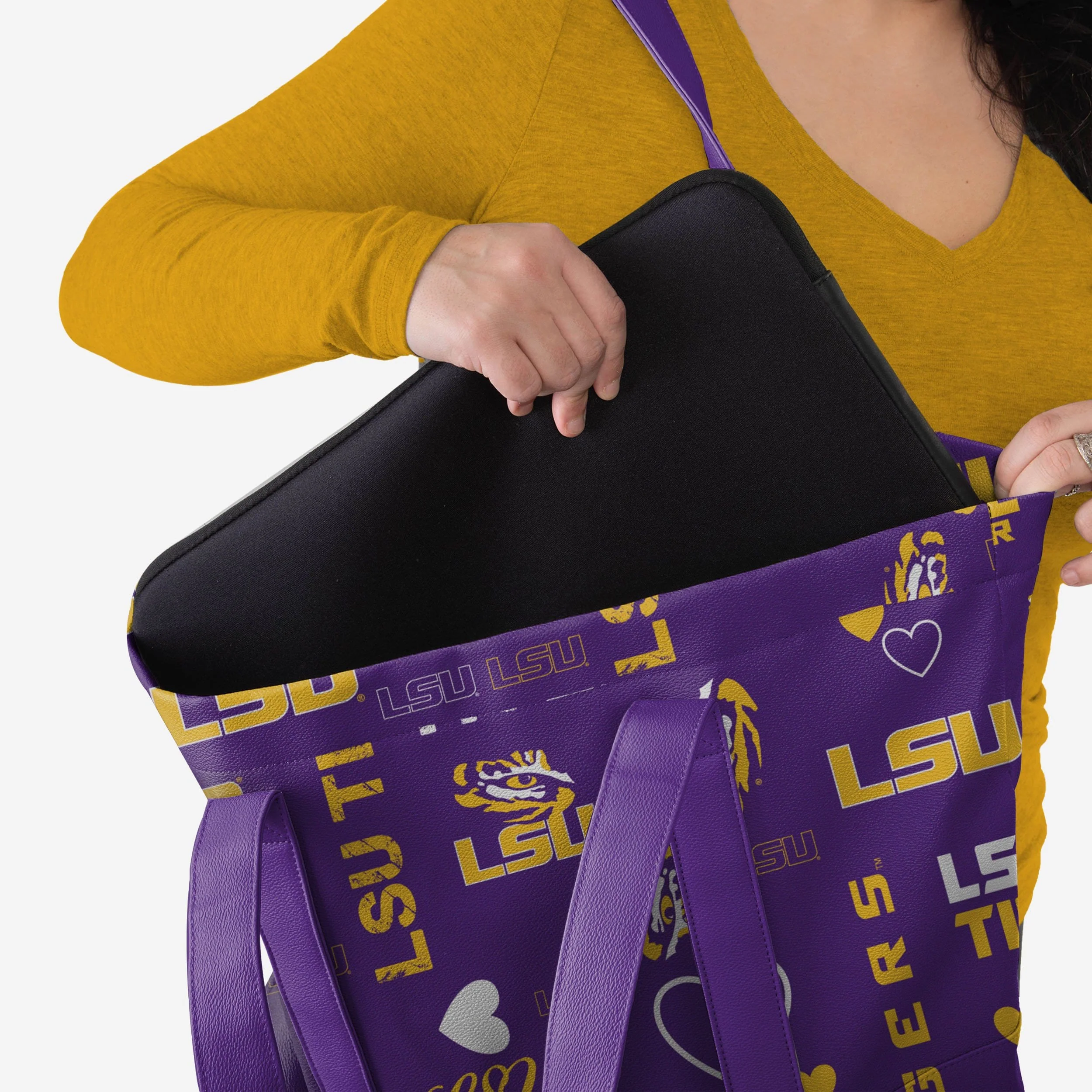 LSU Tigers Logo Love Tote Bag 3 LSU Tigers Logo Love Tote Bag